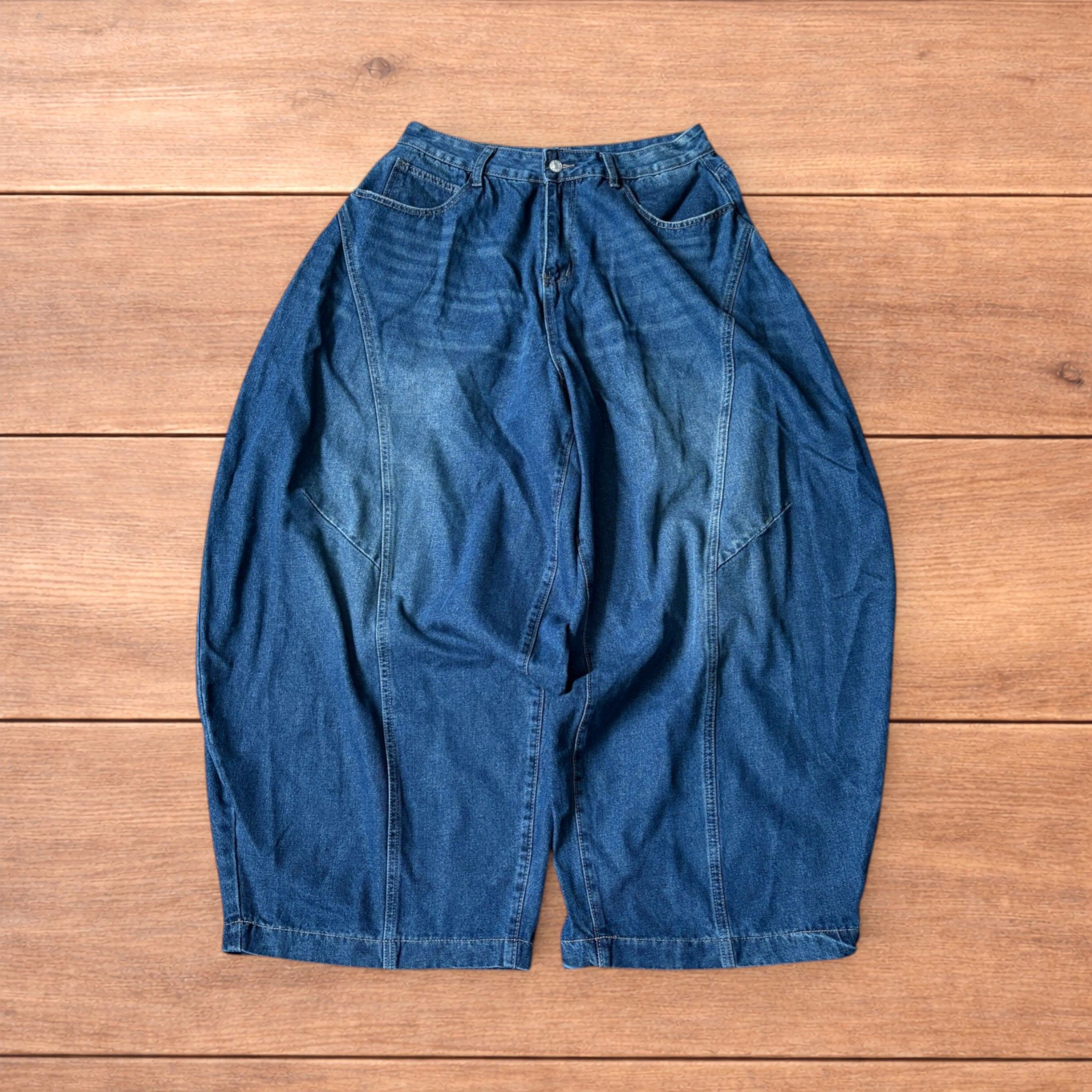 Japanese Brand Super baggy wide leg balloon fit jeans in blue. Size US 32 / EU 48 - 1 Thumbnail