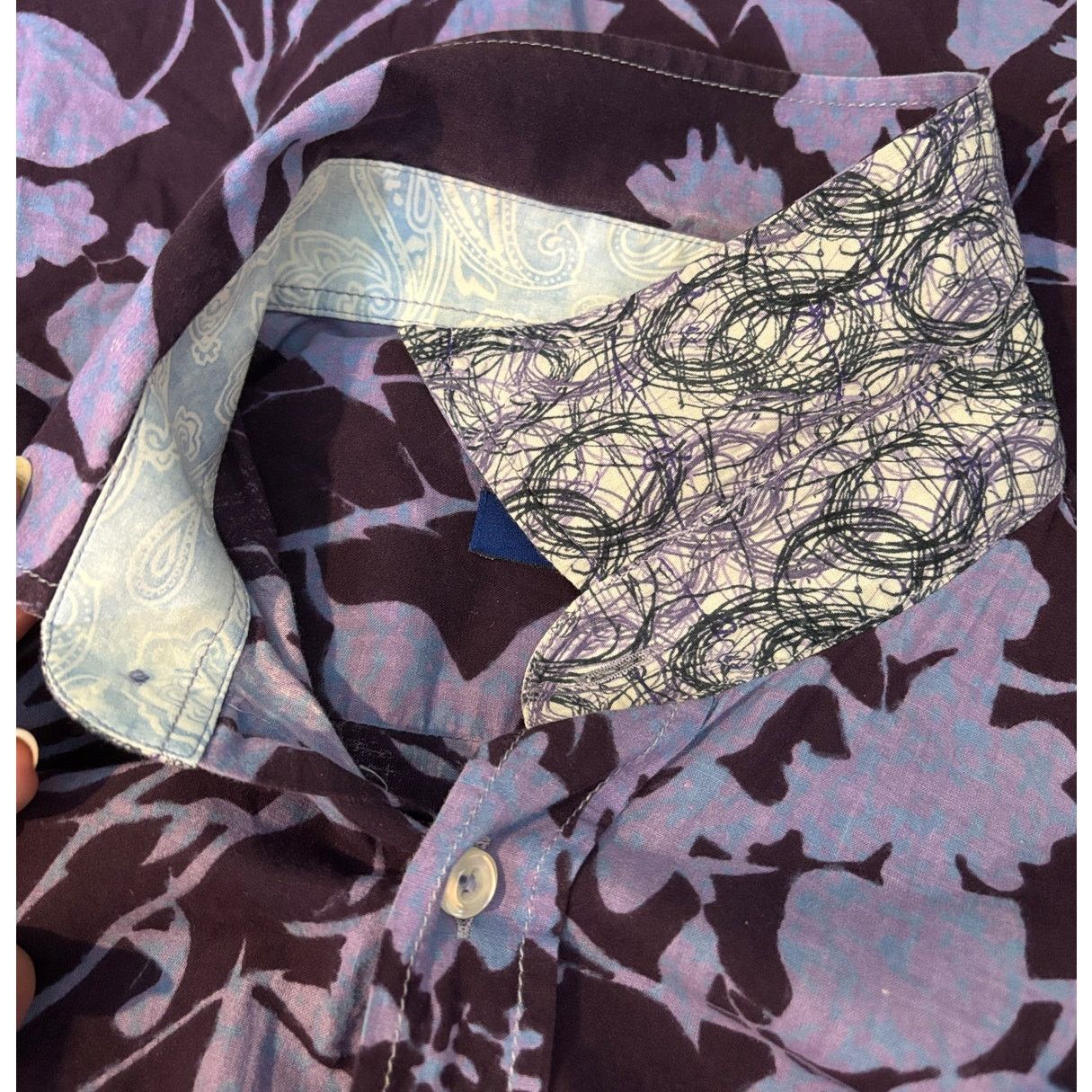 Georg Roth Size L | GEORG ROTH Men's Button Front Abstract Floral Shirt Size US L / EU 52-54 / 3 - 10 Thumbnail