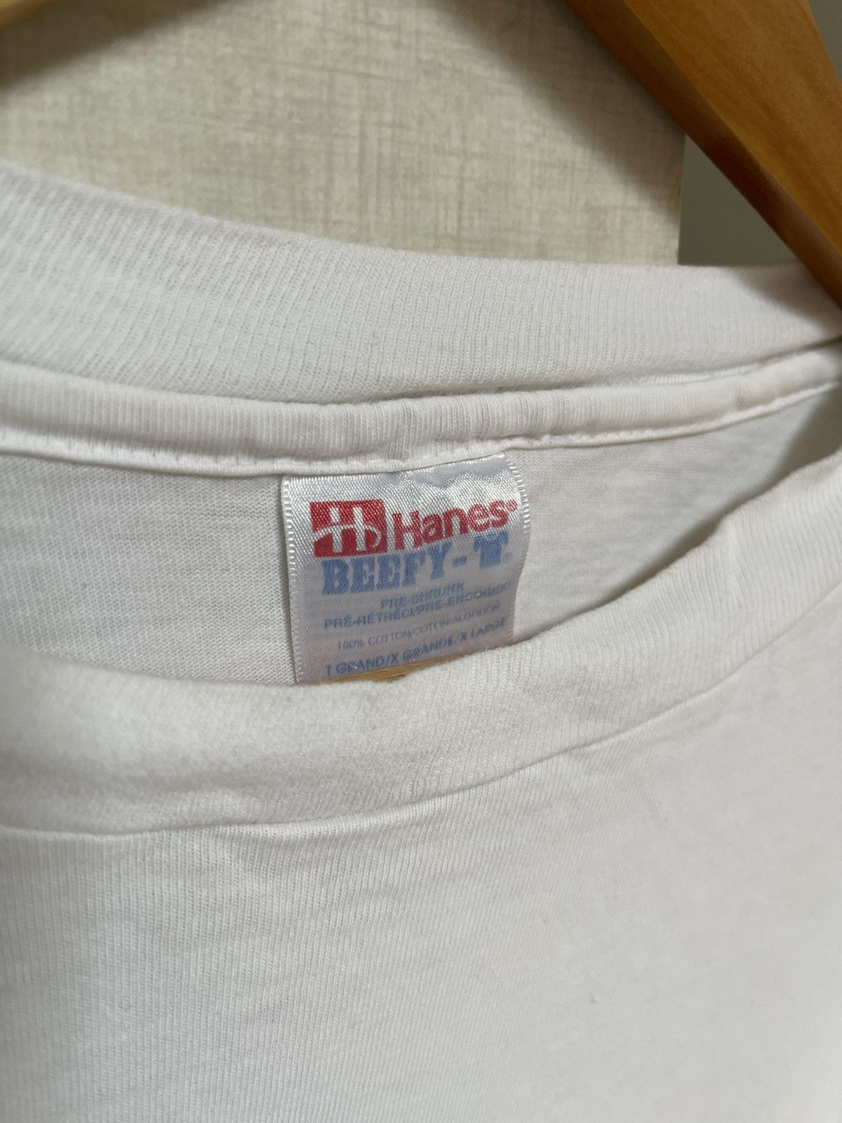 Vintage Vintage Blank Hanes Beefy T t shirt white early 90s Size US XL / EU 56 / 4 - 2 Thumbnail