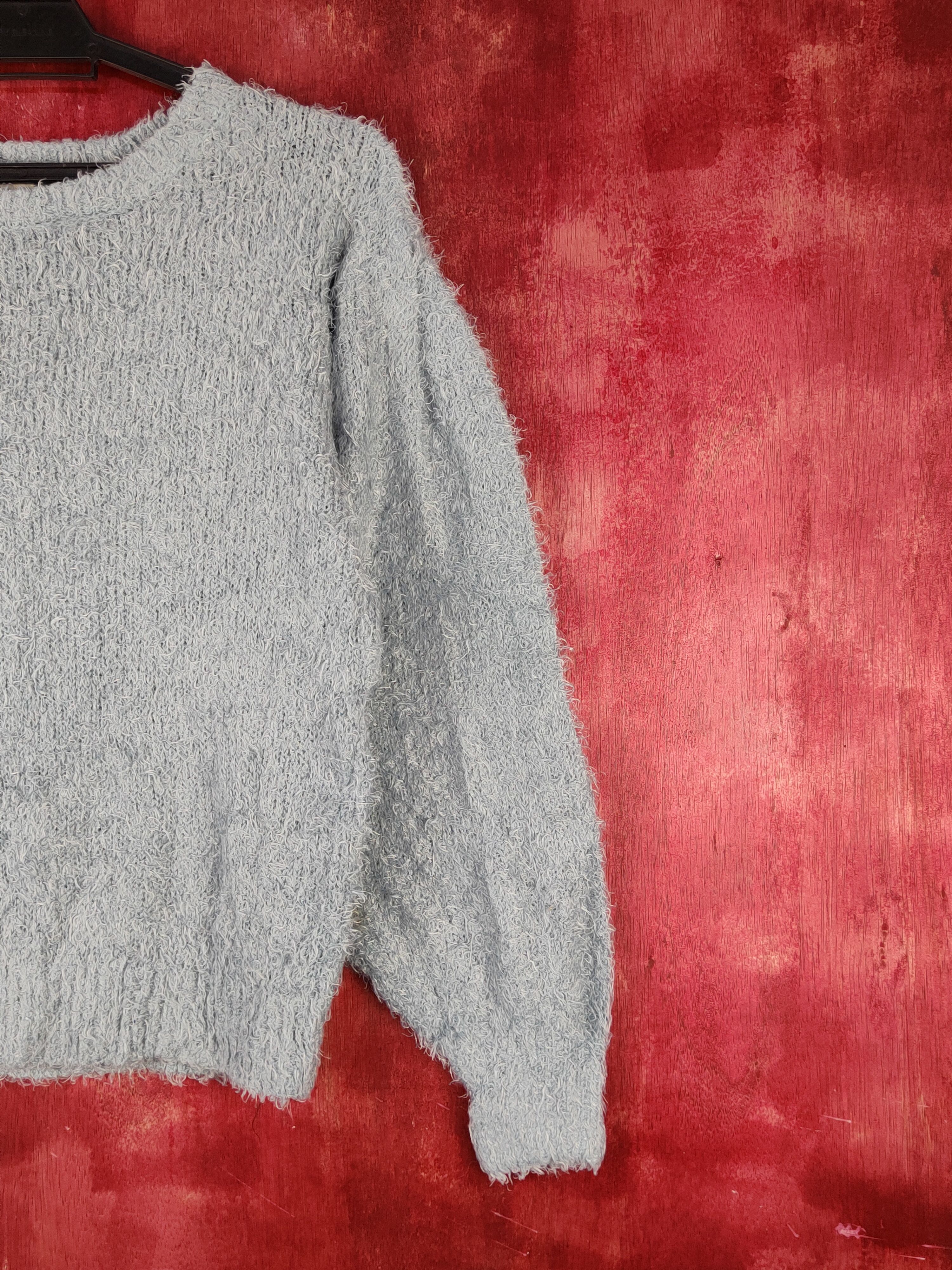 GU GU Blue Shag Shaggy Fur Mohair Knitwear #S2061 Size M / US 6-8 / IT 42-44 - 5 Thumbnail