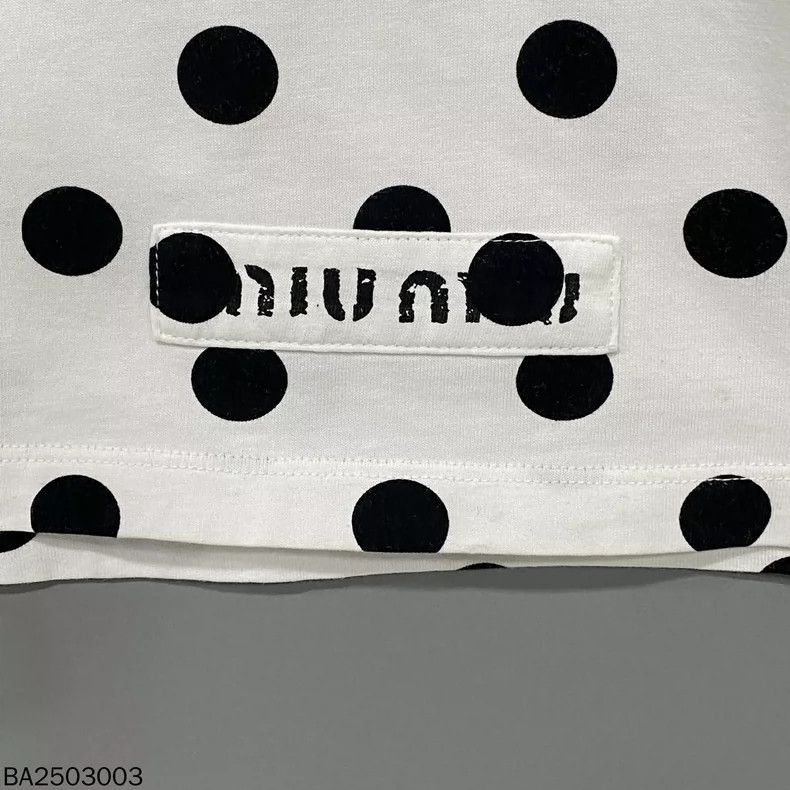 Prada Black Polka Dot Short Sleeve Top-2506 Size XS / US 0-2 / IT 36-38 - 5 Thumbnail