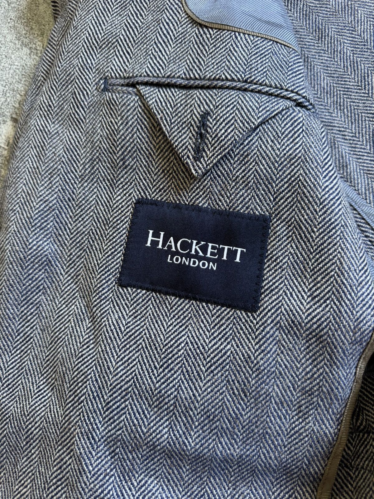 Hackett Mens Hackett London Wool Linen 2 Piece Blazer Size 48R Coat Size 48R - 6 Thumbnail