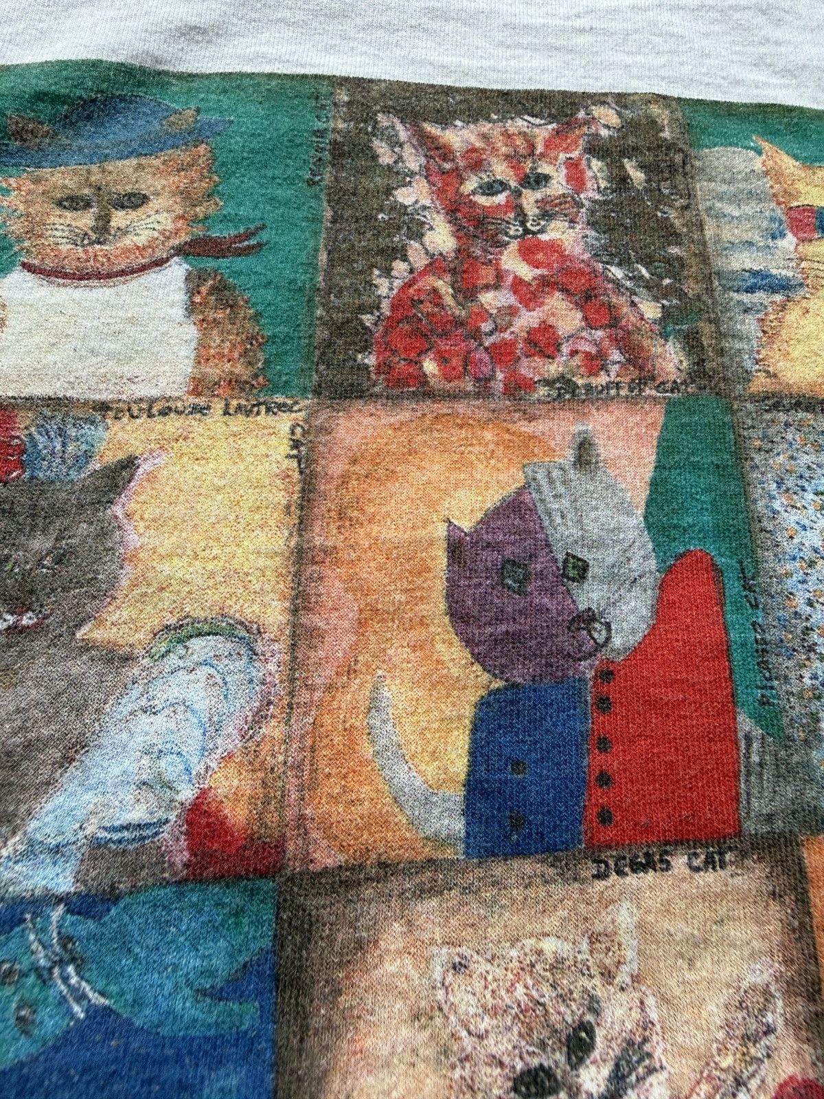 Vintage Vintage 80s Famous Art Cats Graphic Tee Size US L / EU 52-54 / 3 - 4 Thumbnail
