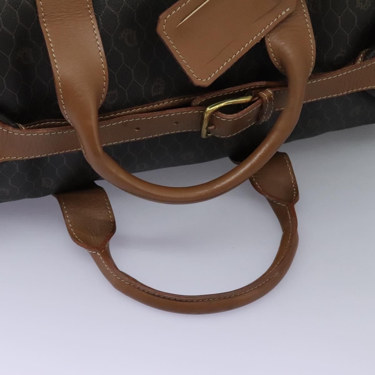 Dior DIOR Honeycomb Canvas Boston Bag Pvc Black Brown Gold Size ONE SIZE - 7 Thumbnail
