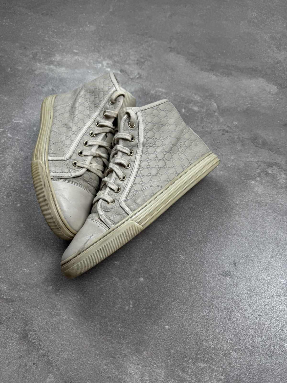Gucci × Vintage Gucci hi top shoes sneakers monogram vintage old money Size US 6.5 / IT 36.5 - 2 Thumbnail