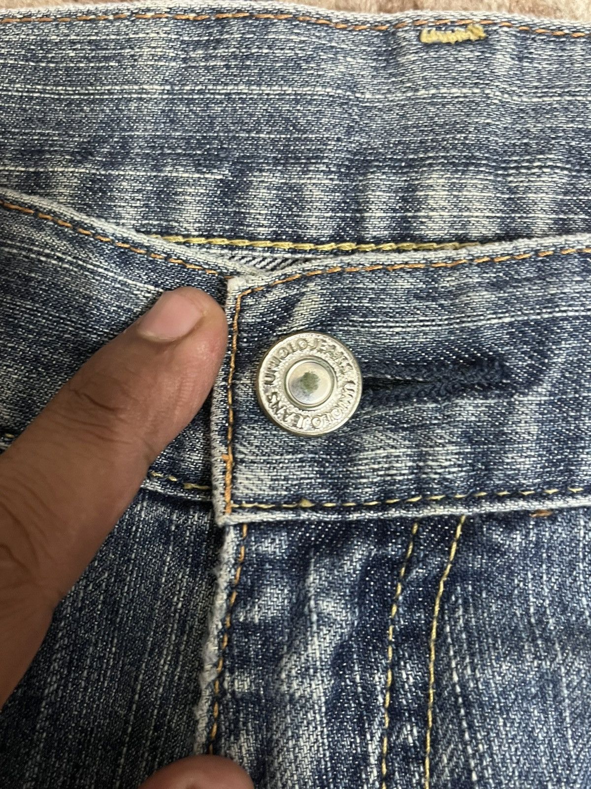 Jun Takahashi Vintage 90’s Uniqlo Baggy Distressed Style Denim Size US 33 - 14 Thumbnail
