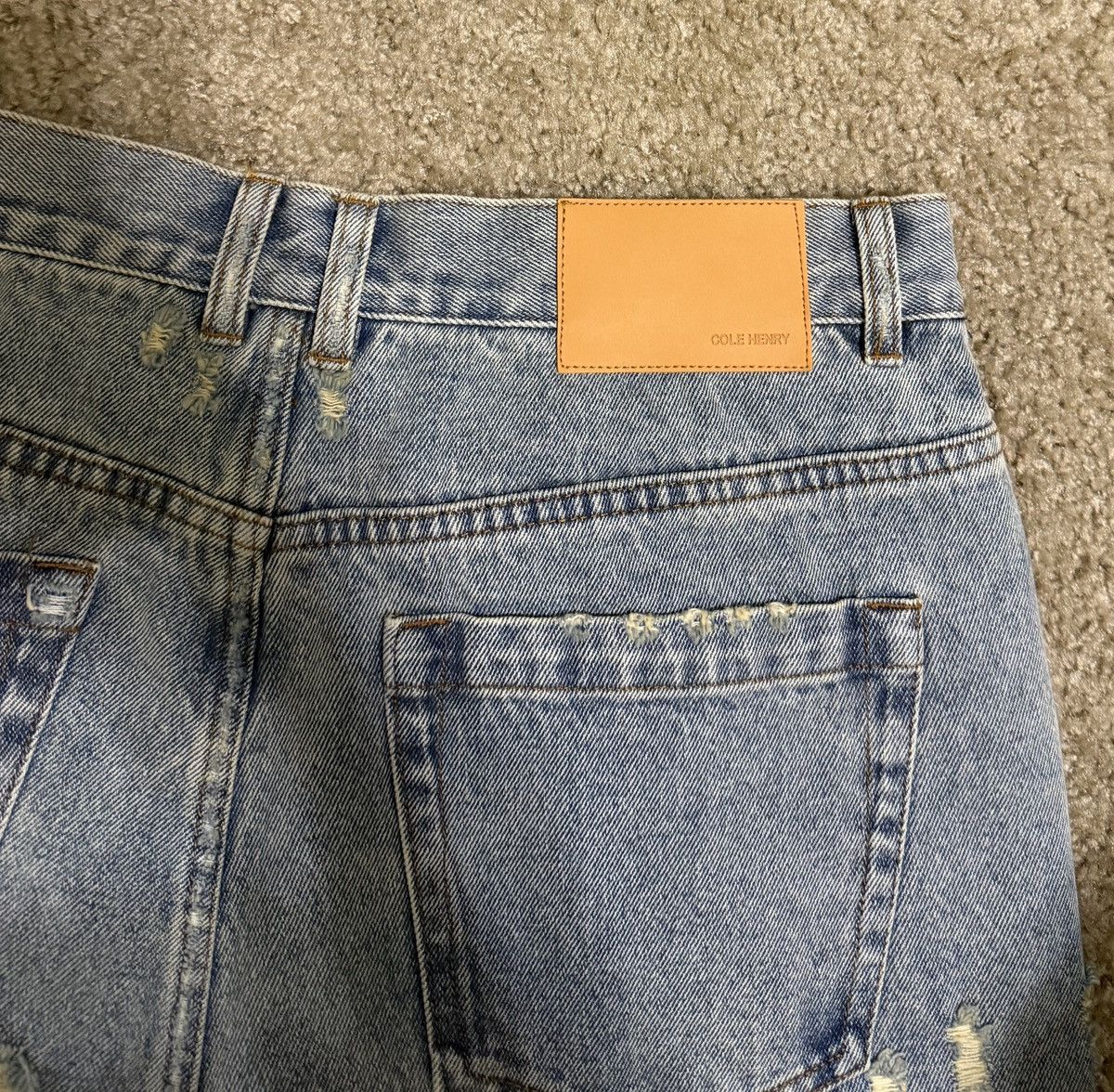 Other Cole Henry Washed Distressed Denim Jeans Faded Blue BAGGY Size US 34 / EU 50 - 3 Thumbnail