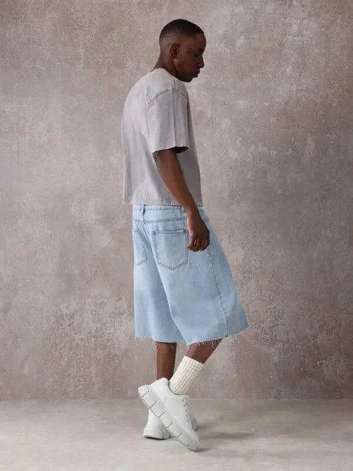 Japanese Brand × Vintage WASHED distressed Y2K egdy jorts shorst jeans Size US 32 / EU 48 - 2 Thumbnail
