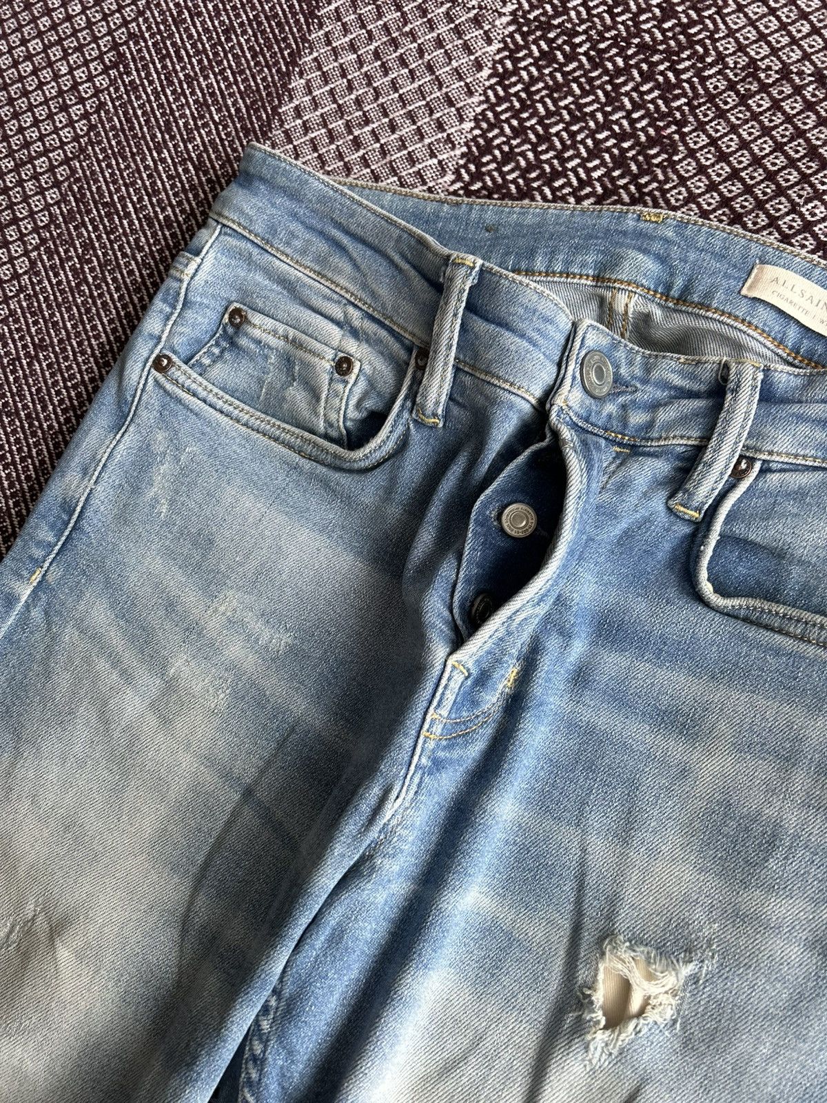 Allsaints Allsaints Cigarette Denim Jeans Men’s Wash Distressed Sz 30 Size US 30 / EU 46 - 9 Thumbnail
