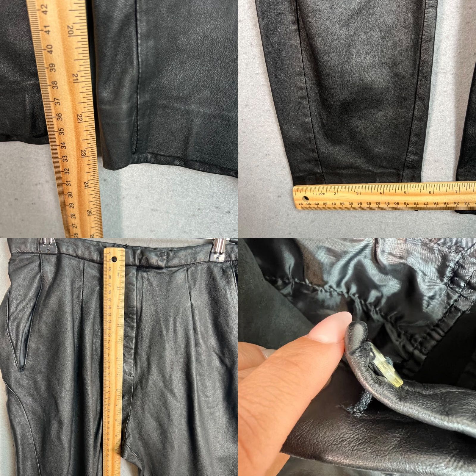 Whistles Whistles Black Leather Tapered Leg Pants Womens Size 4 Size 27" / US 4 / IT 40 - 8 Thumbnail