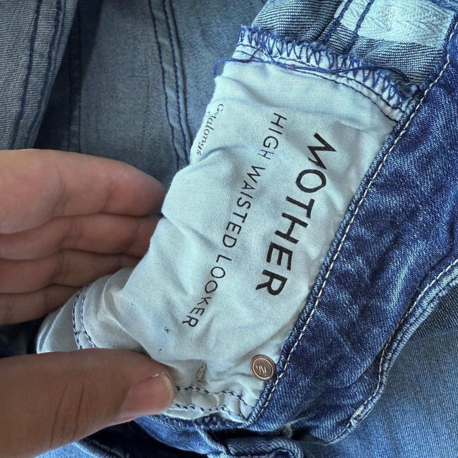 MOTHER Mother Looker Jeans Women's 25 Blue High Waisted Medium Wash Size 25" / US 0 / IT 36 - 6 Thumbnail