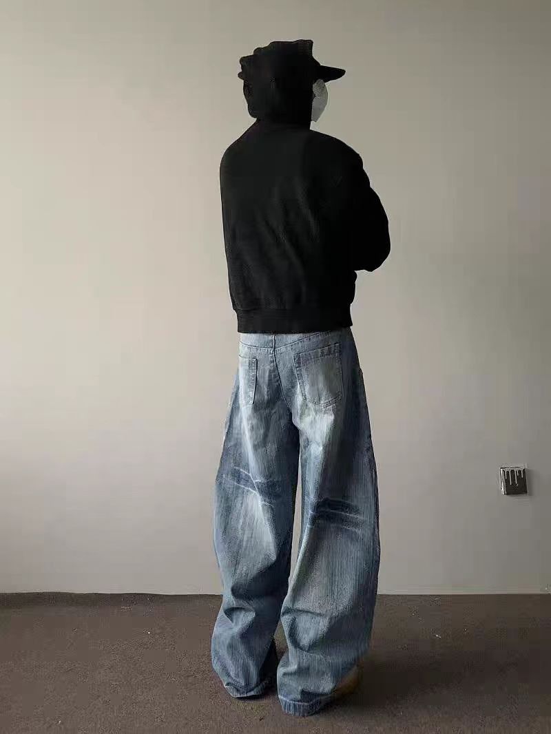 Japanese Brand × Jean Street Bamboo Print Loose Machete Vintage Washed Jeans Size US 32 / EU 48 - 3 Thumbnail