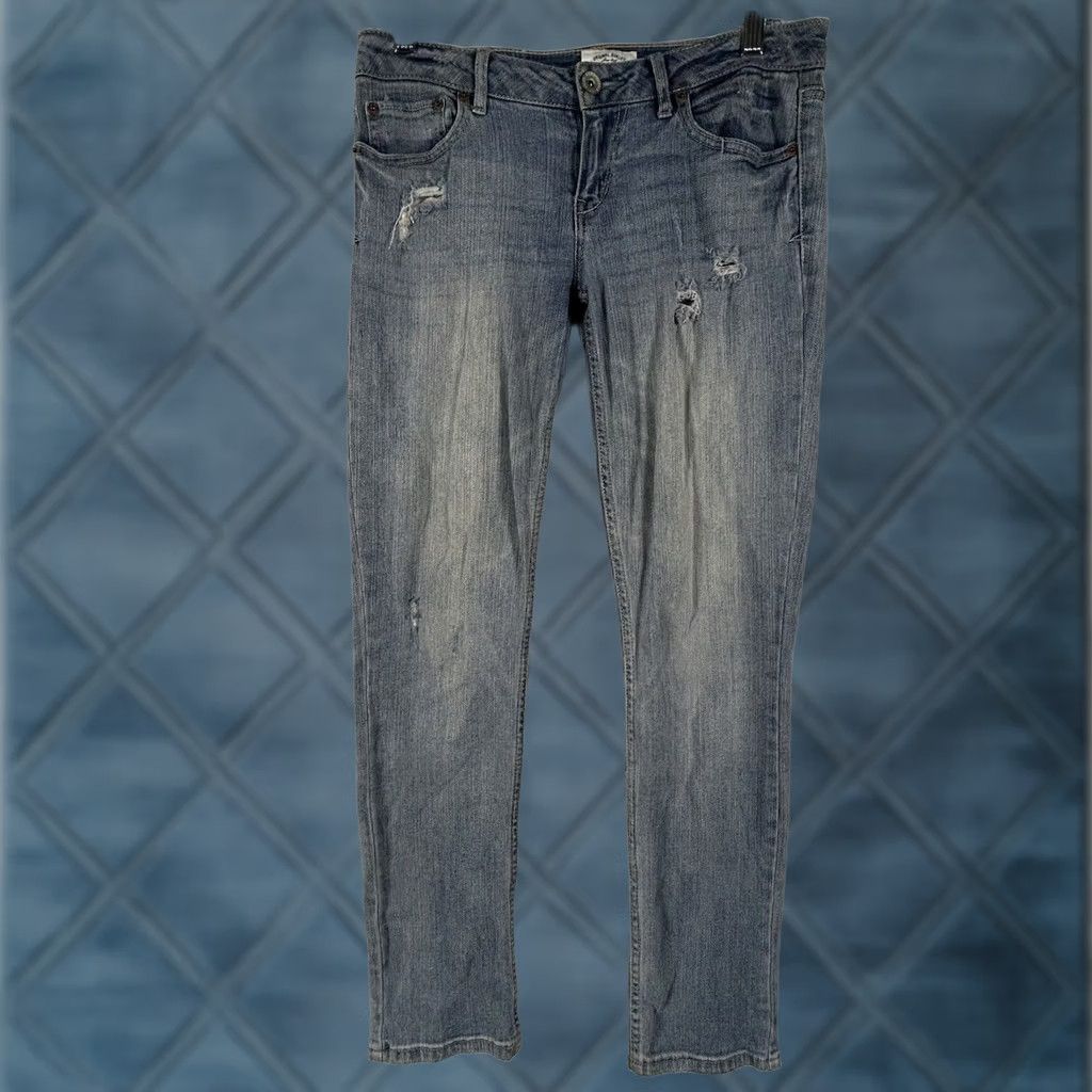 Vintage Aéropostale Bayla Skinny Jeans Womens Low Rise Denim Size 5 Short Blue Size 27" / US 4 / IT 40 - 1 Thumbnail