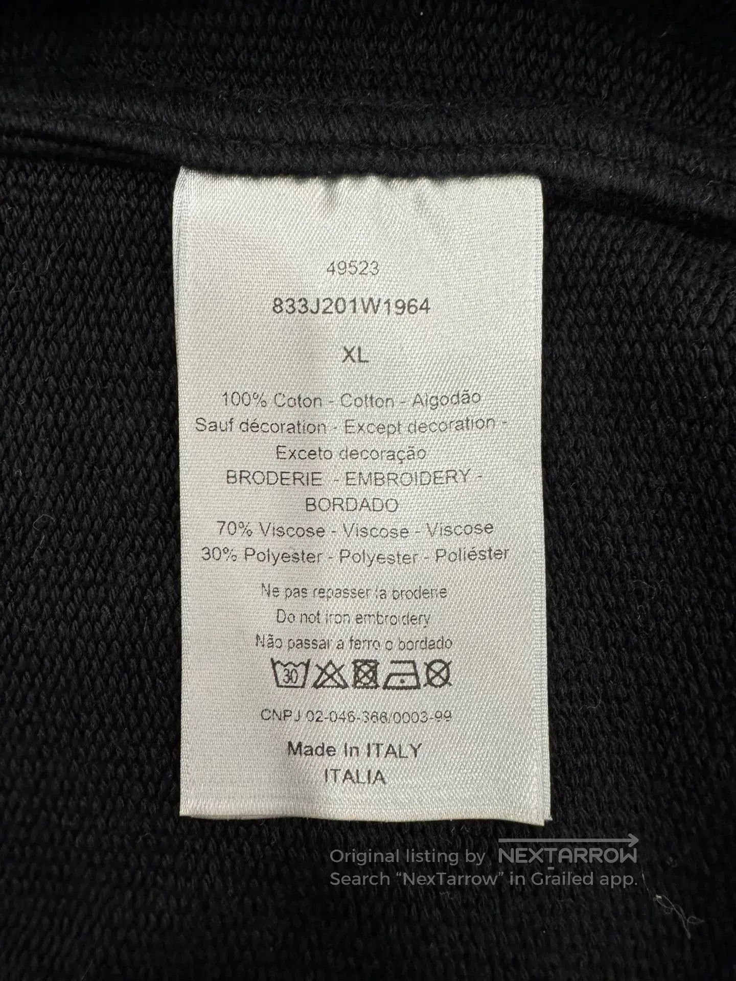 Dior Dior Bee Logo Black Zip Jacket XL. Size US XL / EU 56 / 4 - 8 Thumbnail