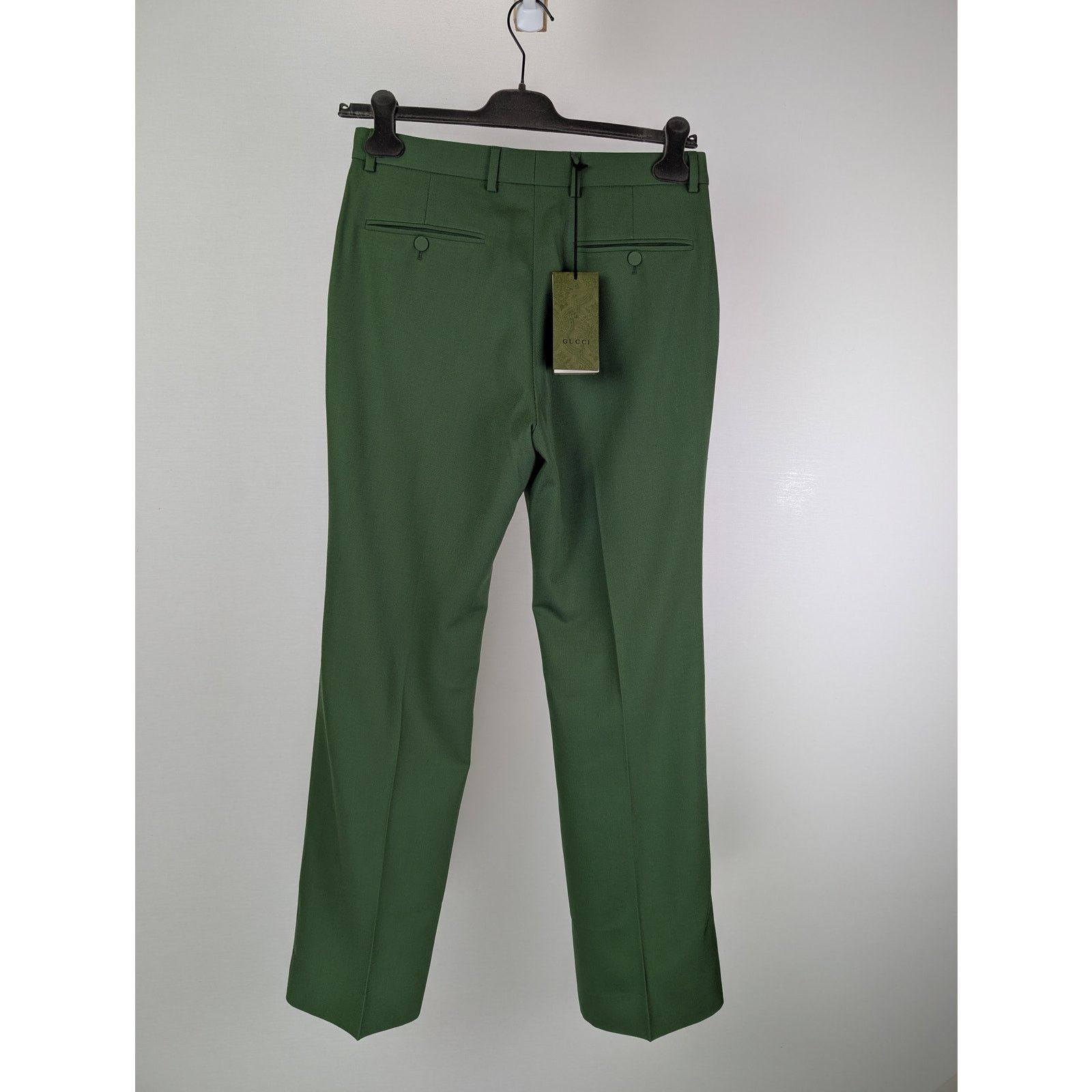 Gucci o1rshd1 Q:2/ Aria Pant English Wool Gabardine Pants in Green Size US 32 / EU 48 - 11 Thumbnail