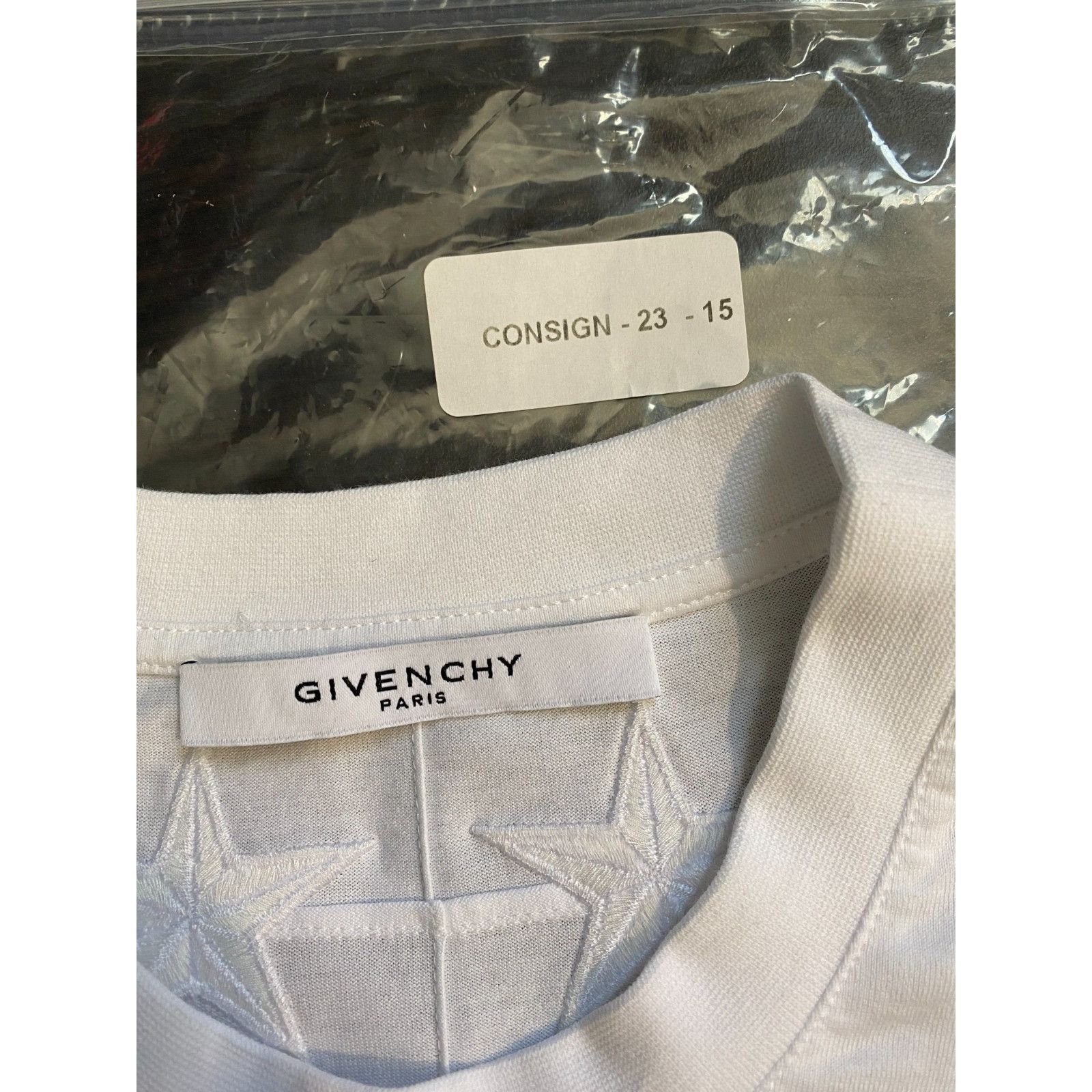 Givenchy Givenchy Men T Shirt Small White Embroidered Star Neck Colu Size US S / EU 44-46 / 1 - 7 Thumbnail