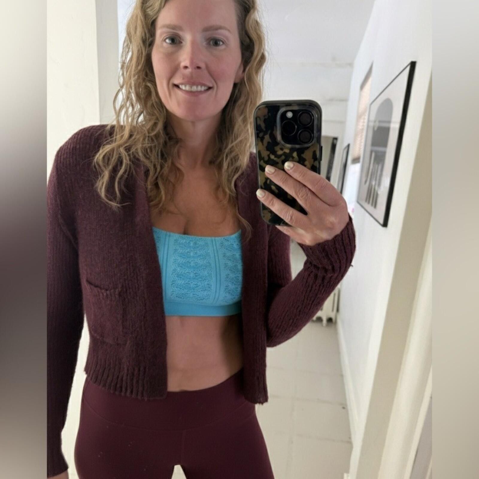 Free People Free People Mohair Blend Cropped Cardi Burgundy Knit XS/S Size M / US 6-8 / IT 42-44 - 1 Thumbnail
