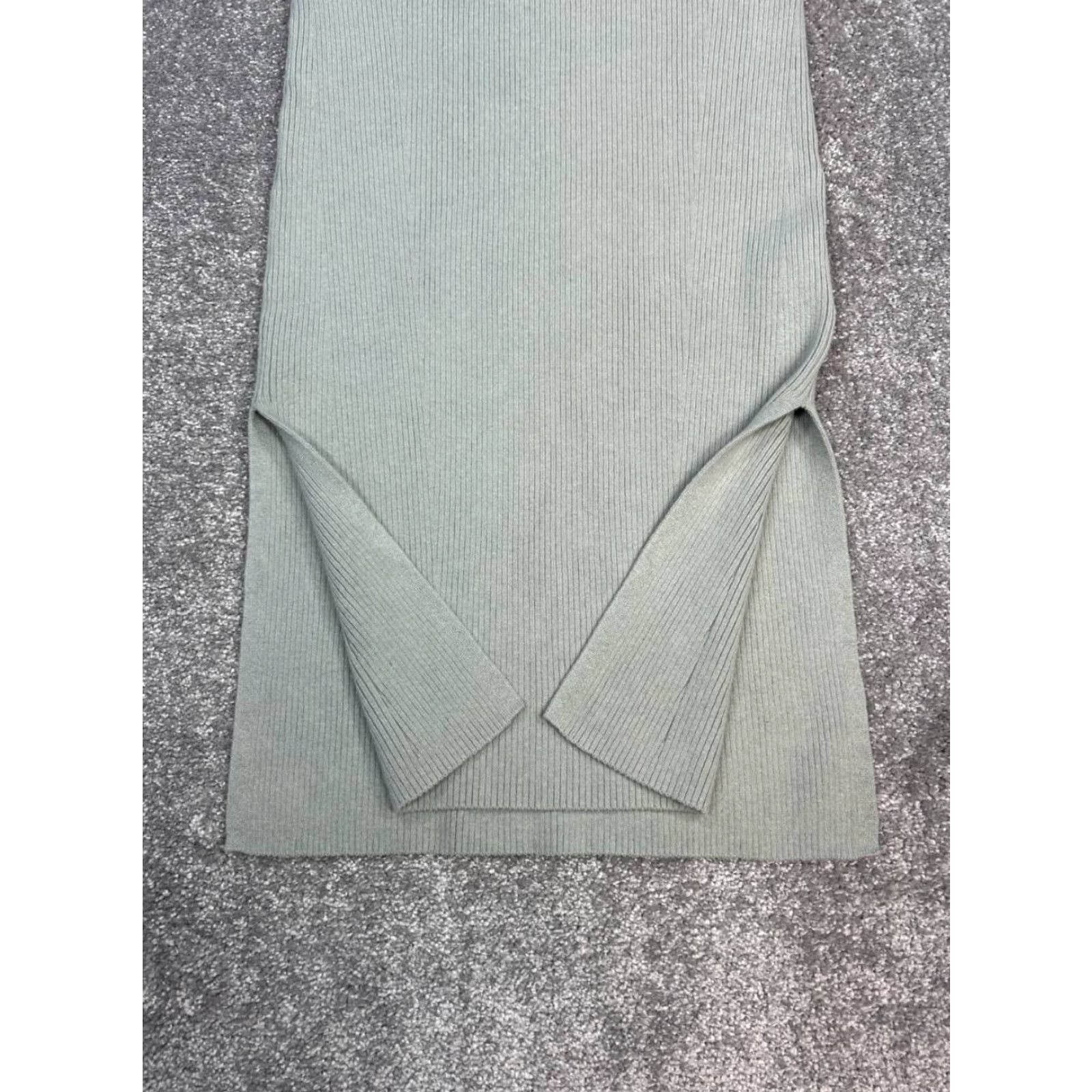 Abercrombie & Fitch Abercrombie & Fitch Ribbed Midi Skirt Womens Medium Green Stretch Side Slit New Size 32" / US 10 / IT 46 - 2 Thumbnail