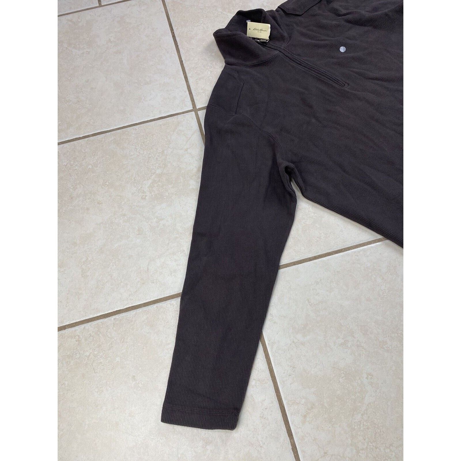 Eddie Bauer NWT Eddie Bauer 1/4 Quarter Zip Brown Sweater Ribbed Cotton Size US L / EU 52-54 / 3 - 3 Thumbnail