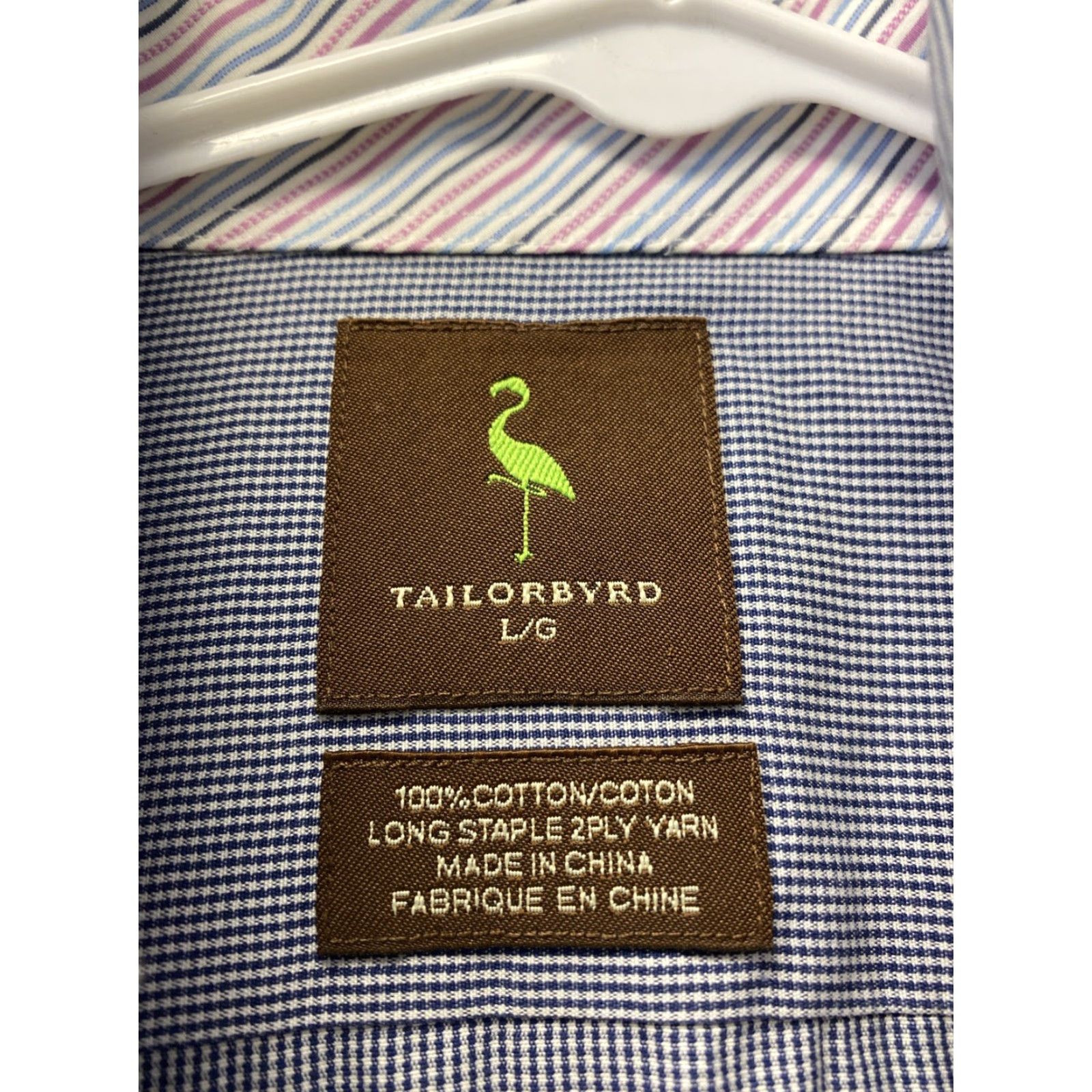Tailorbyrd VINTAGE TAILORBYRD Dress Shirt Mens L Blue Check Regular Fit Supima Non-Iron Button Up Size US L / EU 52-54 / 3 - 4 Thumbnail