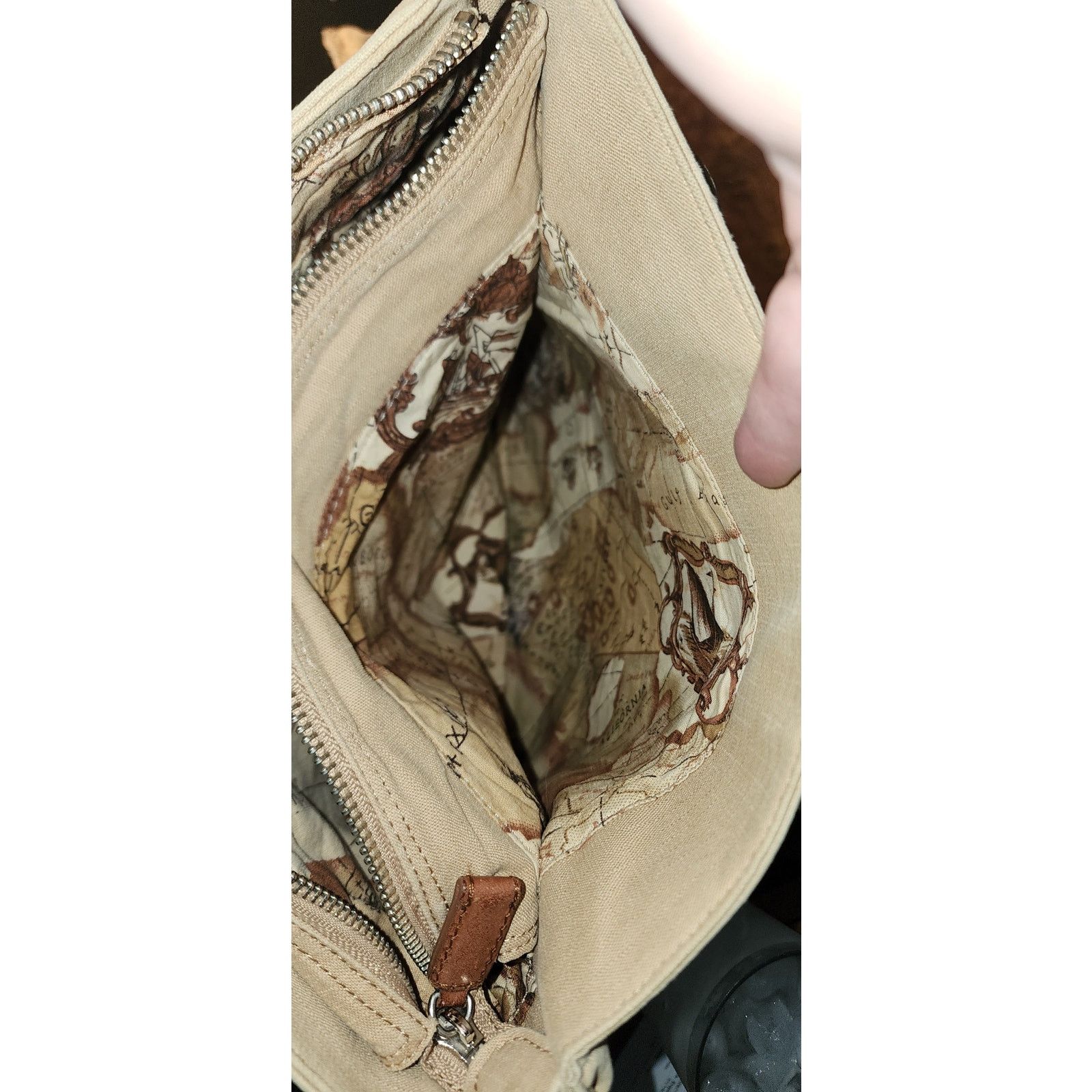 Fossil Fossil Unisex canvas leather messenger bag. Size ONE SIZE - 5 Thumbnail
