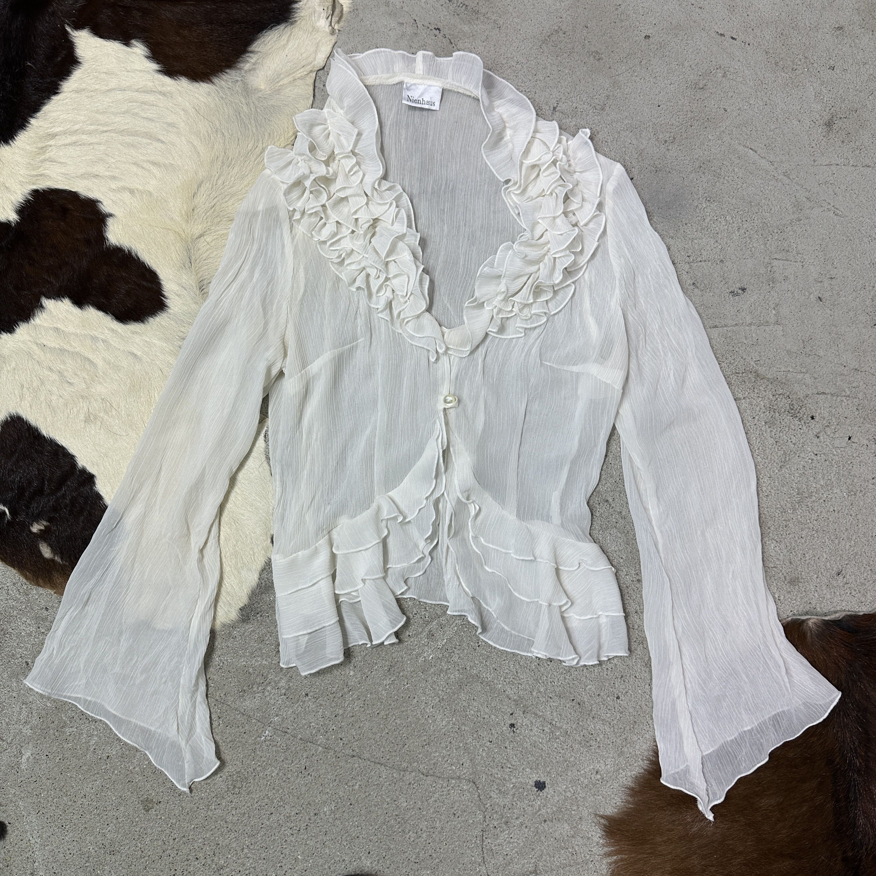 Vintage Vintage Avant Garde Fairy Ruffled Flared Sleeves Shirt Y2K Size M / US 6-8 / IT 42-44 - 2 Thumbnail