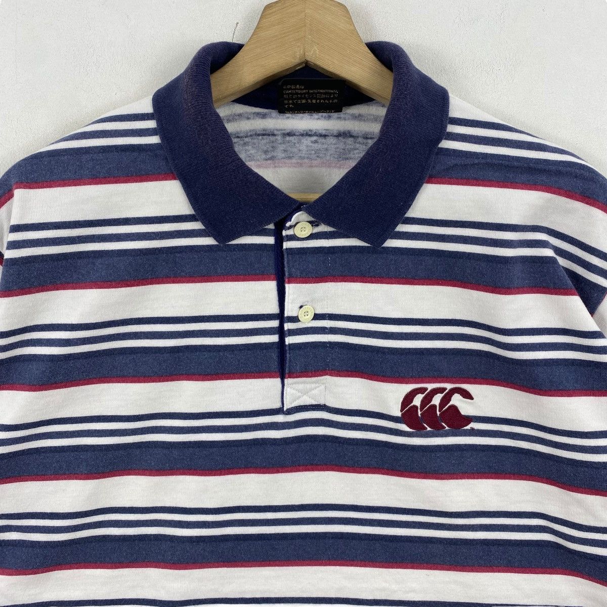 Canterbury of New Zealand × Vintage Vintage CANTERBURY Of NEW ZEALAND Logo Striped Polo Shirt Size US M / EU 48-50 / 2 - 2 Thumbnail