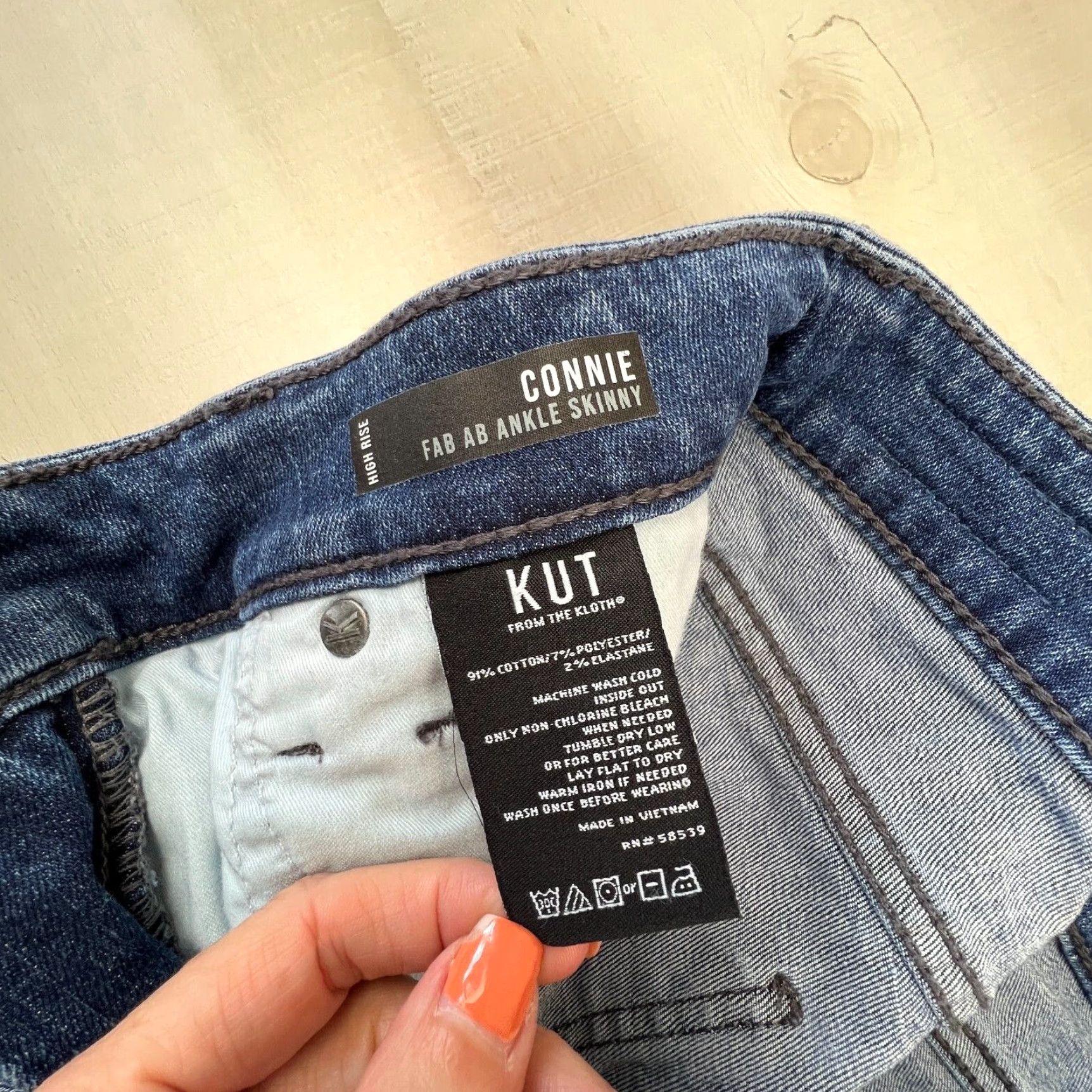 Vintage Kut From The Kloth Distressed Blue Skinny Jeans 00 Womens Size 24" / US 00 / IT 34 - 5 Thumbnail