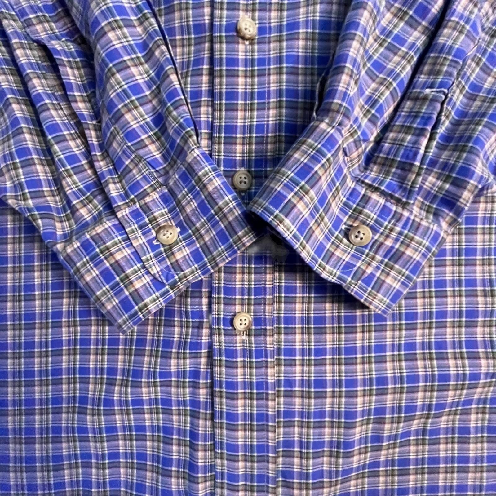 Ralph Lauren Ralph Lauren Shirt 4XLT Blue Plaid Button Up Long Sleeve Size US XXL / EU 58 / 5 - 6 Thumbnail