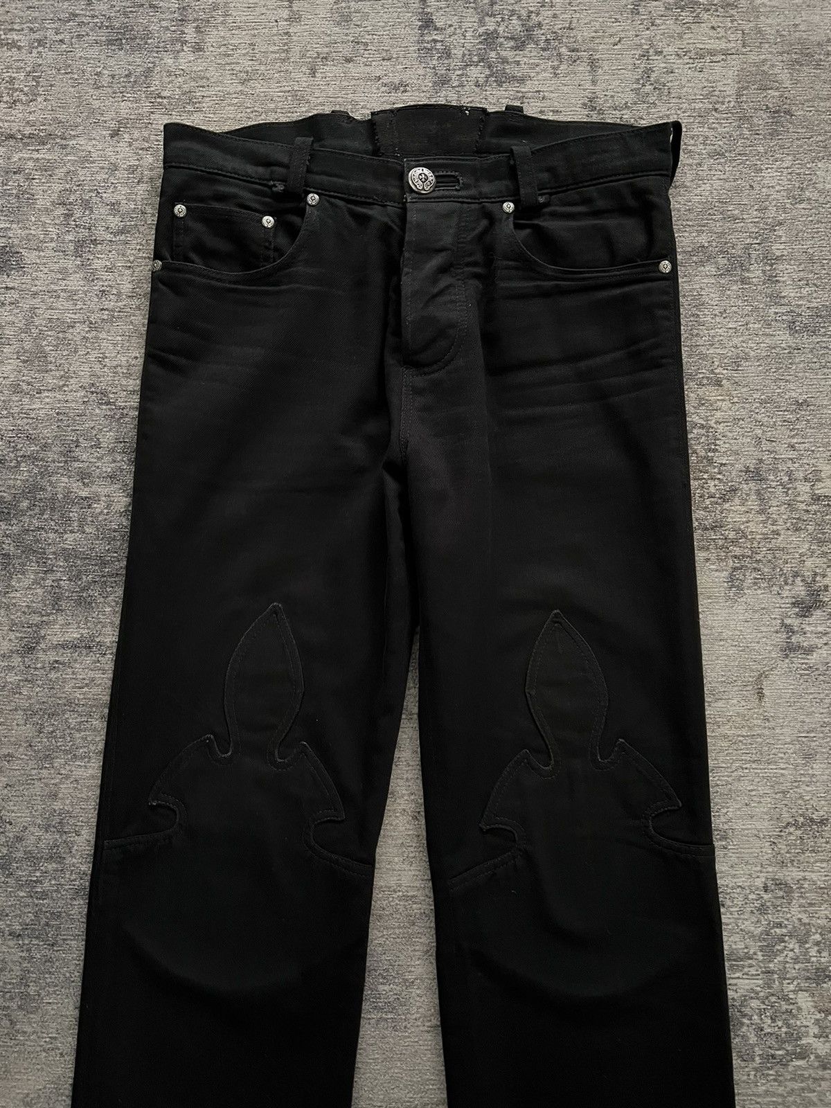 Chrome Hearts Chrome hearts fleurknee black denim jeans SOLD DONT BUY Size US 29 - 3 Thumbnail
