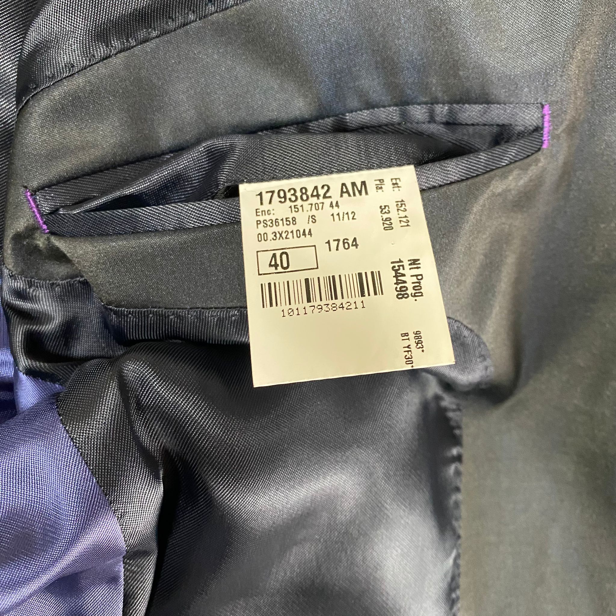 Paul Smith Black Viscose-Wool Satin 2-Button Blazer Size 50R - 5 Thumbnail