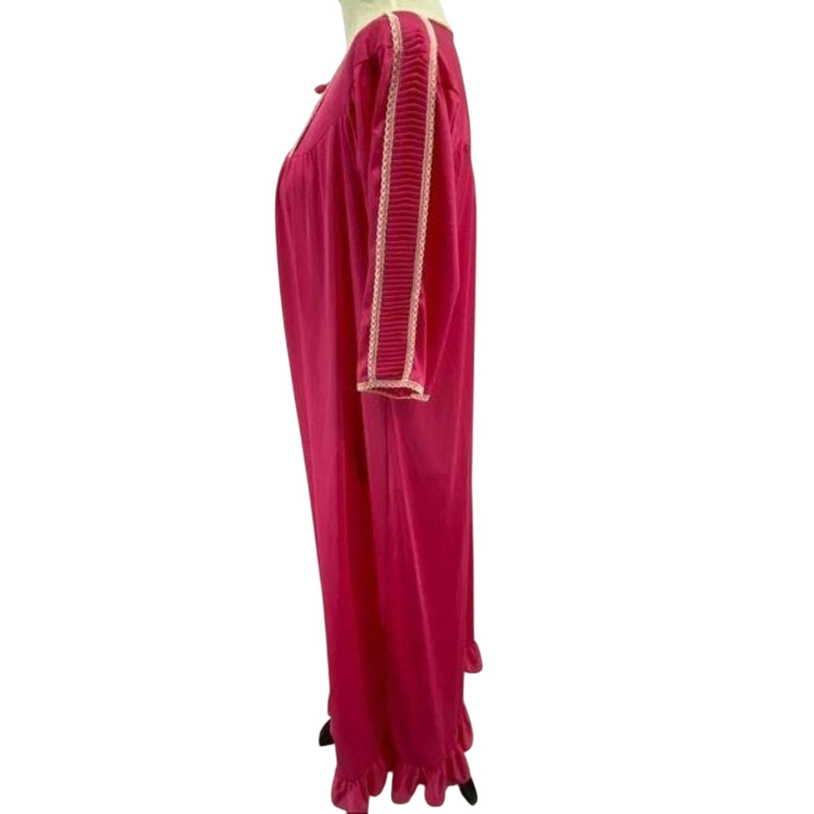 Vintage Vintage Large Pink Robe ILGWU Semi Sheer Nylon Womens Large Size ONE SIZE - 3 Thumbnail