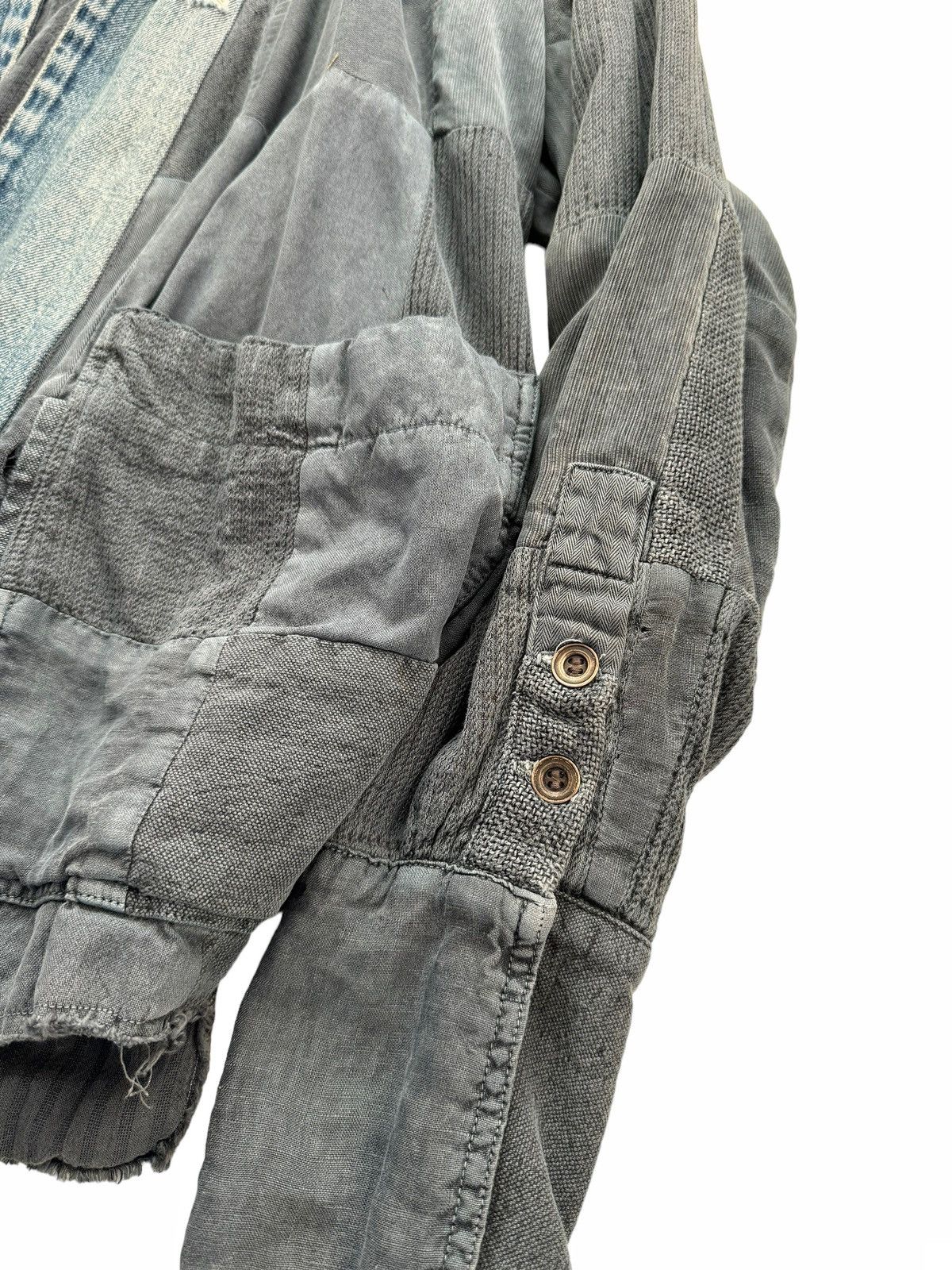 Greg Lauren Sz3 Sample Grey Washed Vintage Fabric GL1 Patchwork Kimono Size US L / EU 52-54 / 3 - 8 Thumbnail
