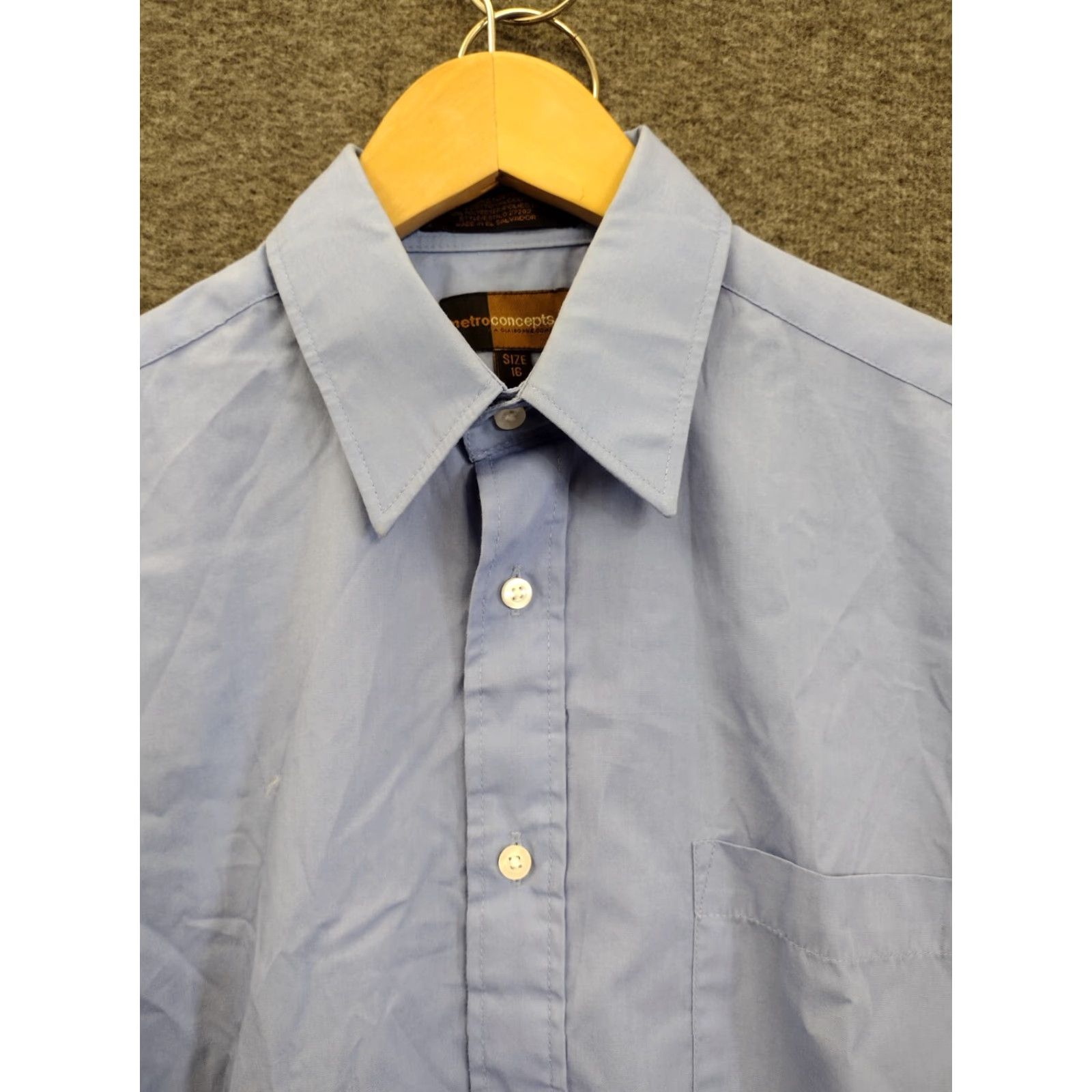 Vintage metroconcepts Women's Dress Shirt Size 16 Blue Long Sleeve Size XXL / US 16-18 / IT 52-54 - 3 Thumbnail