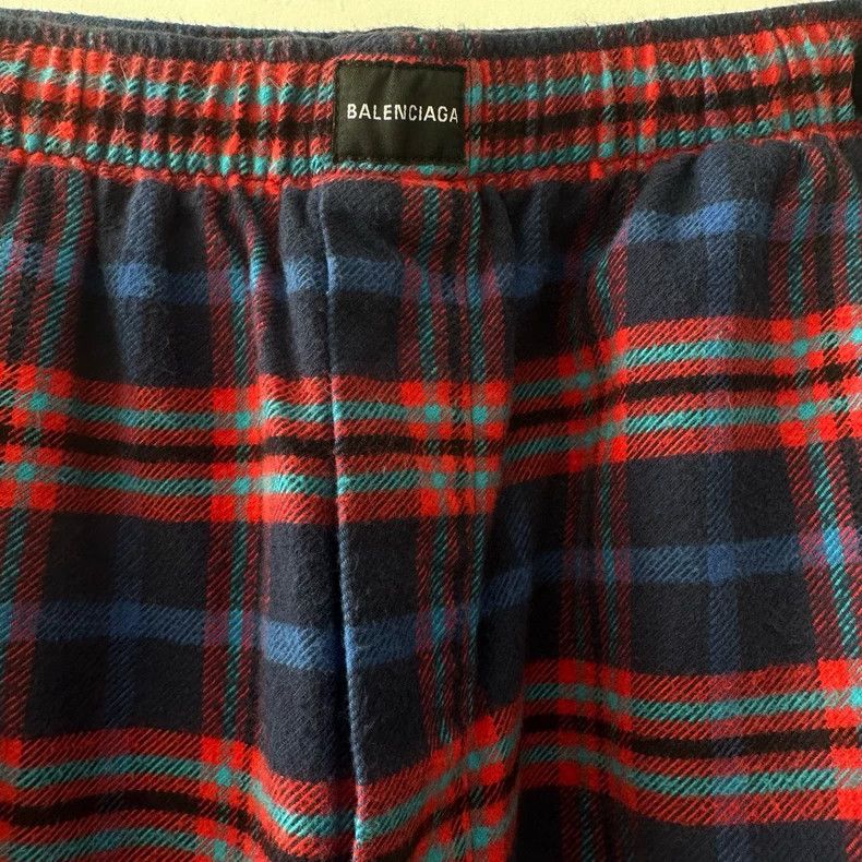 Balenciaga Balenciaga FW19 waist logo color-block plaid wide-leg trous Size US 30 / EU 46 - 5 Thumbnail