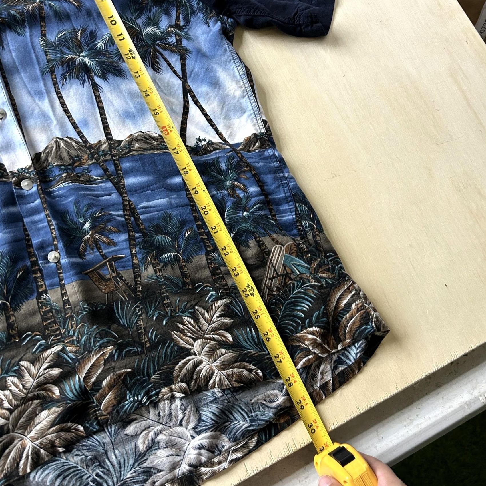 Vintage MP Hawaiian Shirt Mens L Blue Palm Tree Beach Scenic Aloha Rayon Button Up Size US L / EU 52-54 / 3 - 4 Thumbnail