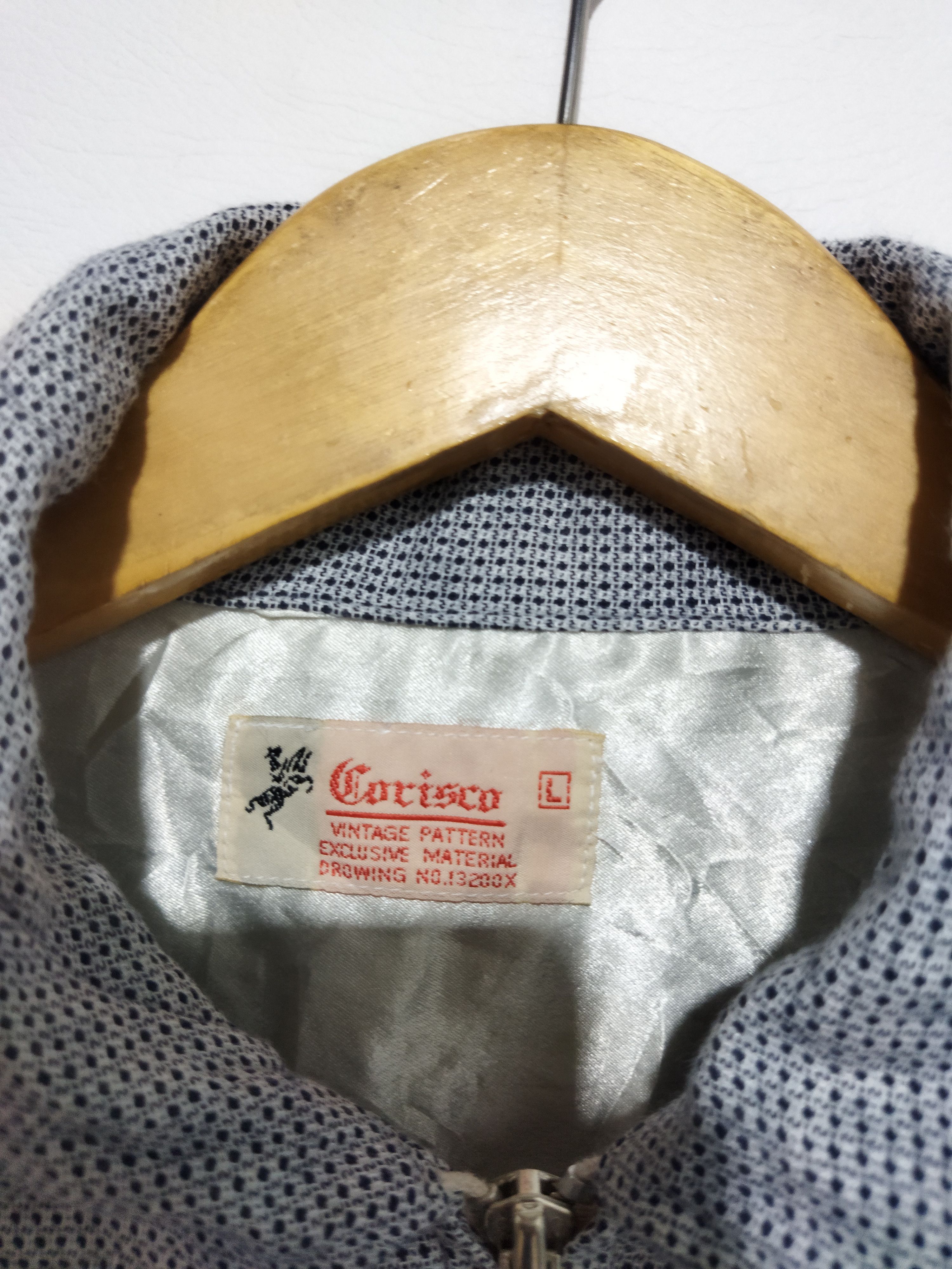 Japanese Brand Corisco Full-Zip Work Shirt–Houndstooth Grey Size US L / EU 52-54 / 3 - 4 Thumbnail