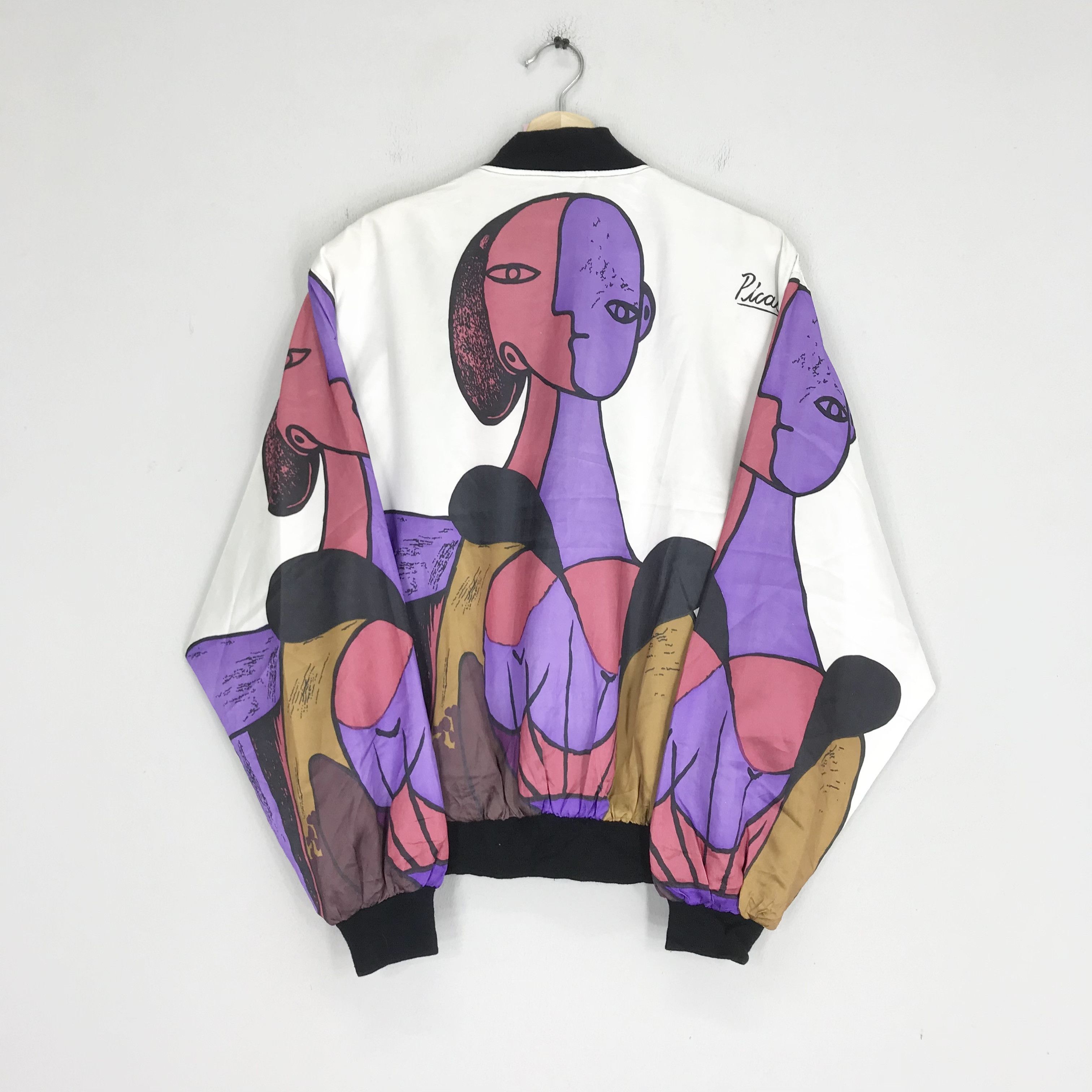 Vintage Vintage 90s Picasso Pop Art Style Baroque Silk Jacket Size US L / EU 52-54 / 3 - 2 Thumbnail