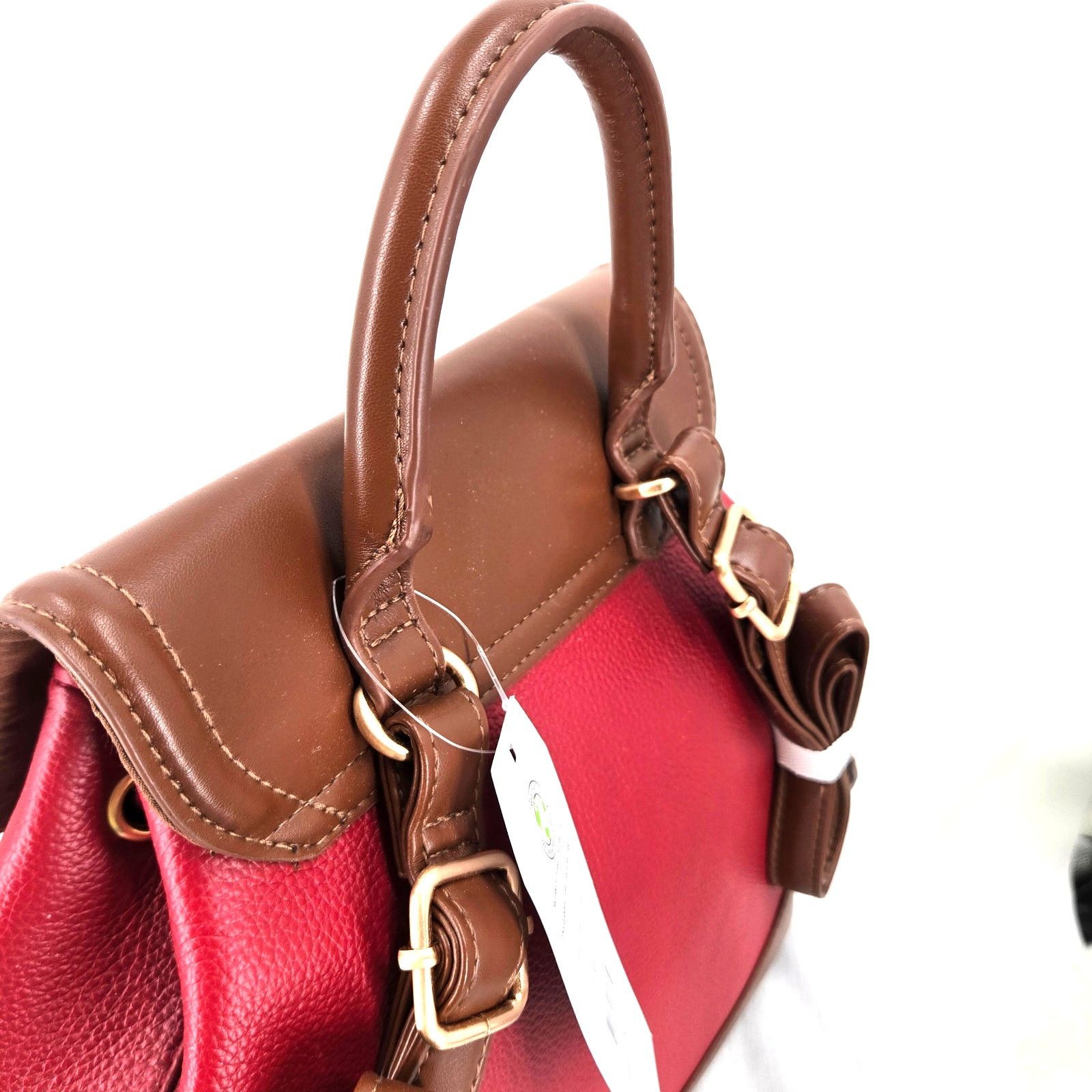 Walmart Time & Tru Gabriella Drawstring Backpack Persimmon/Chestnut Size ONE SIZE - 11 Thumbnail