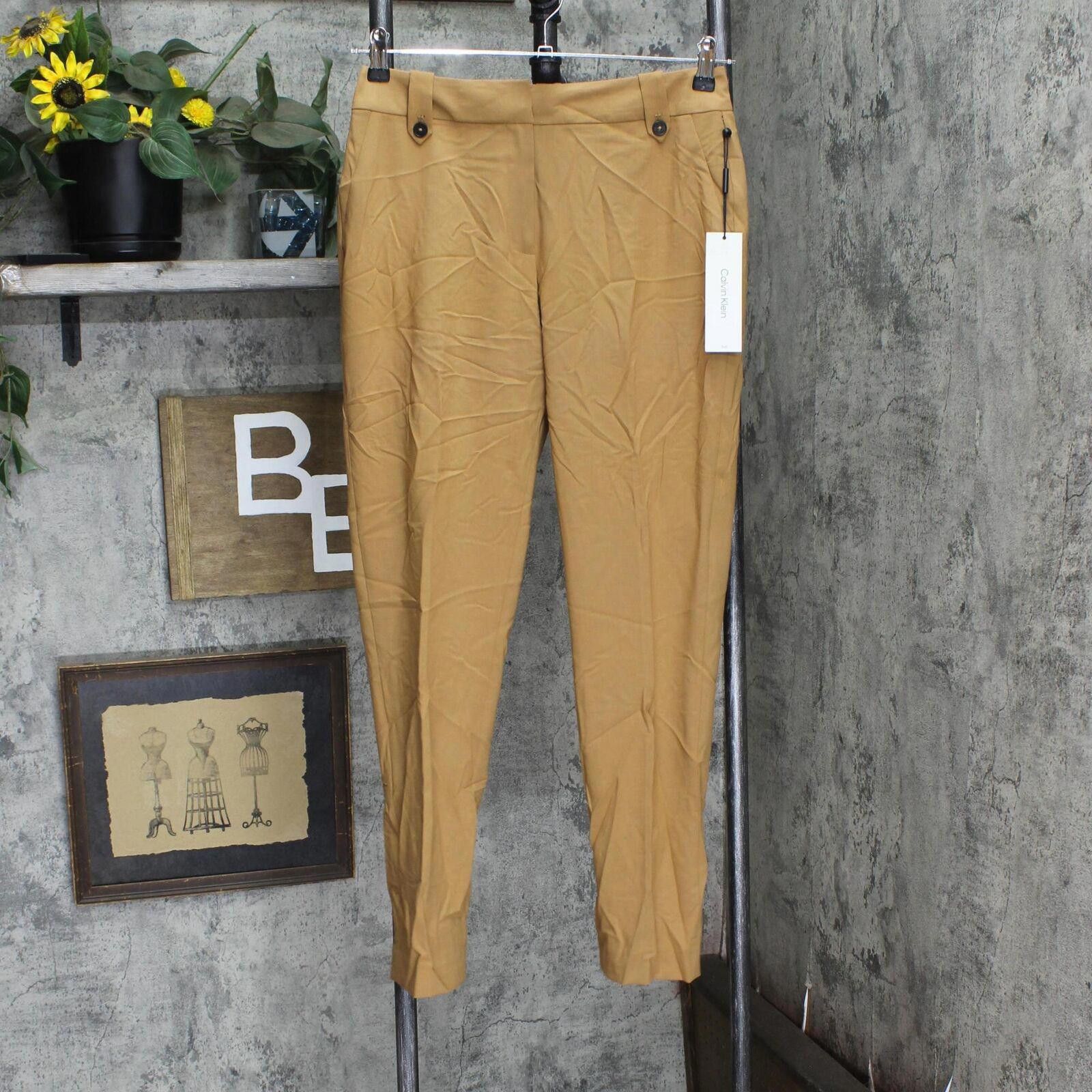 Calvin Klein Calvin Klein Lux Straight-Leg Ankle Pants Luggage Brown 6 Size 28" / US 6 / IT 42 - 1 Thumbnail