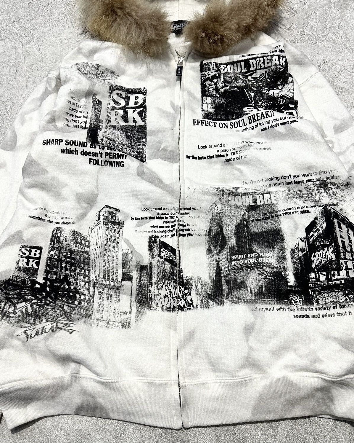 If Six Was Nine × Le Grande Bleu (L.G.B.) Y2k Soul Break Poem Dyed Fur Hoodie Lgb Ifsixwasnine Style Size US L / EU 52-54 / 3 - 5 Thumbnail