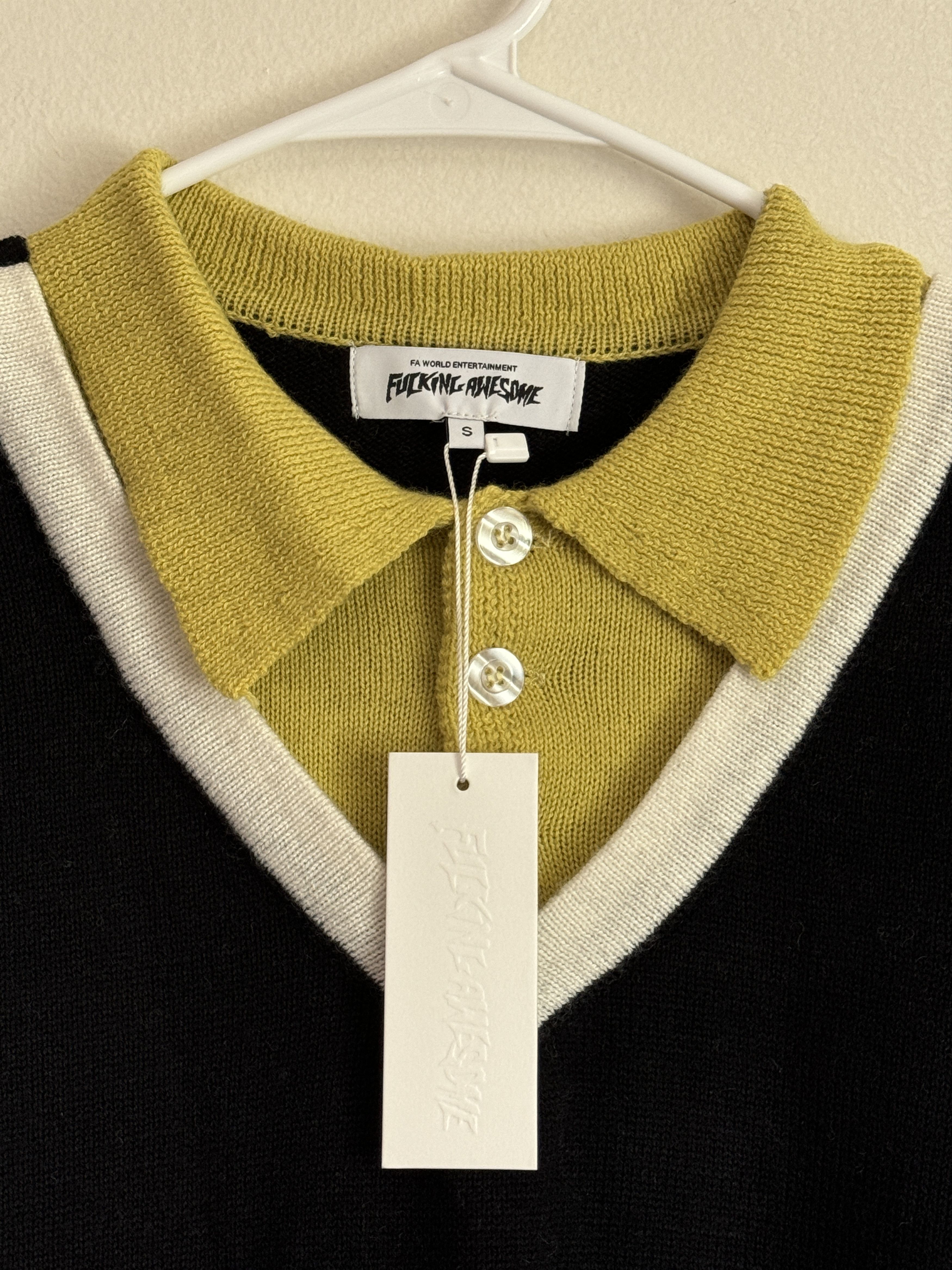 Fucking Awesome Fucking Awesome S/S Polo Sweater in Black / Yellow – Small Size US S / EU 44-46 / 1 - 4 Thumbnail