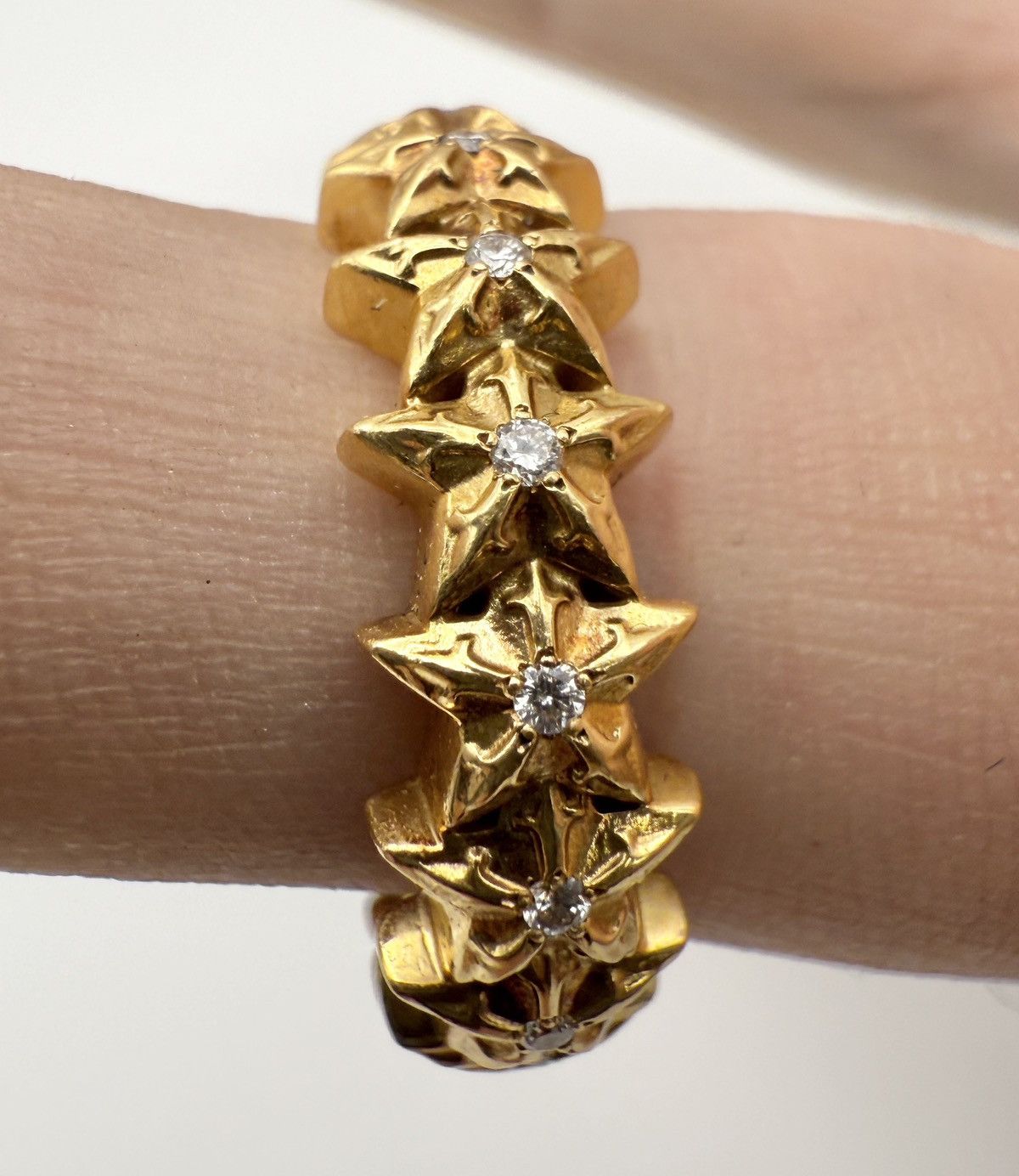Chrome Hearts Chrome Hearts 22k Gold Star and Diamond Ring Sz.8 Size ONE SIZE - 3 Thumbnail