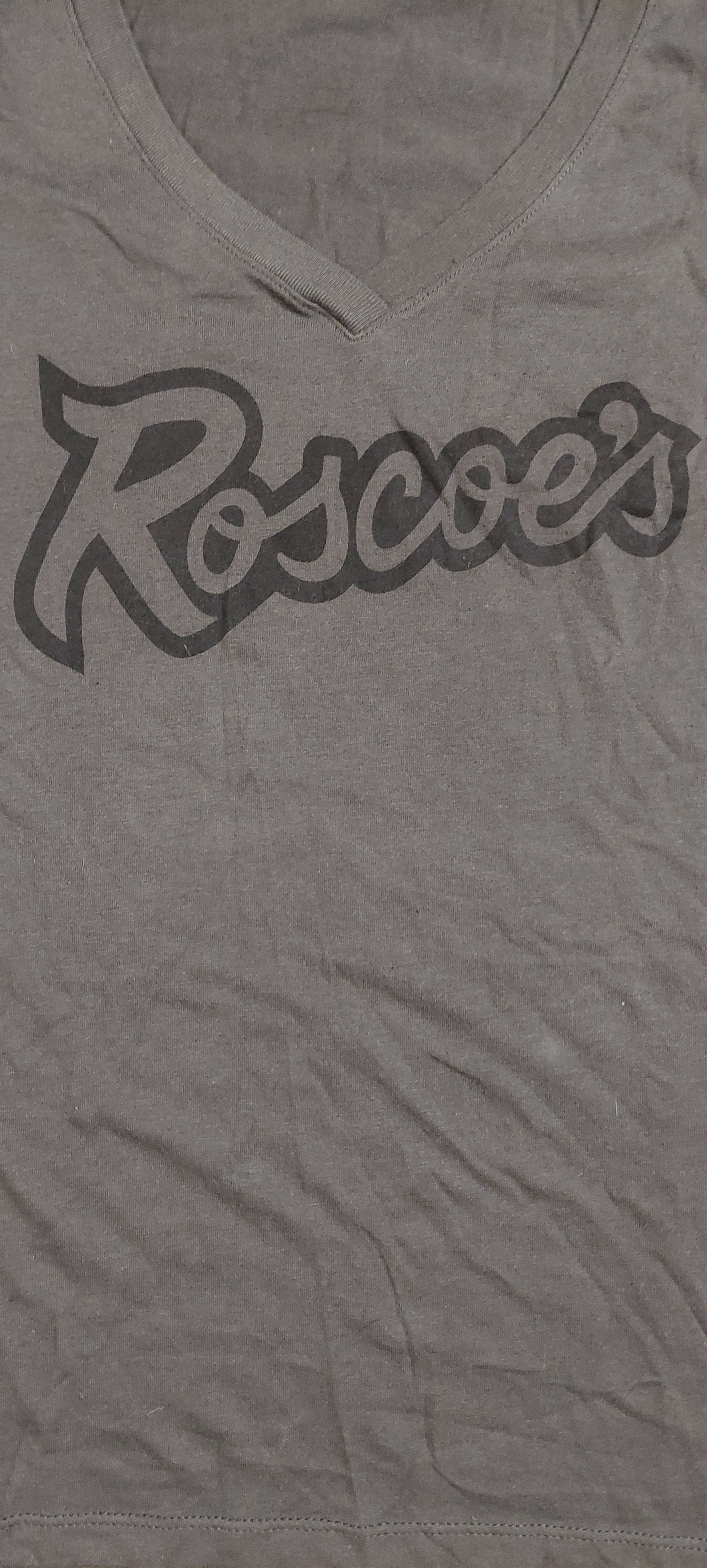 Next Level Apparel Authentic Roscoe's House of Chicken 'N Waffles Gray V-Neck Size S / US 4 / IT 40 - 2 Thumbnail