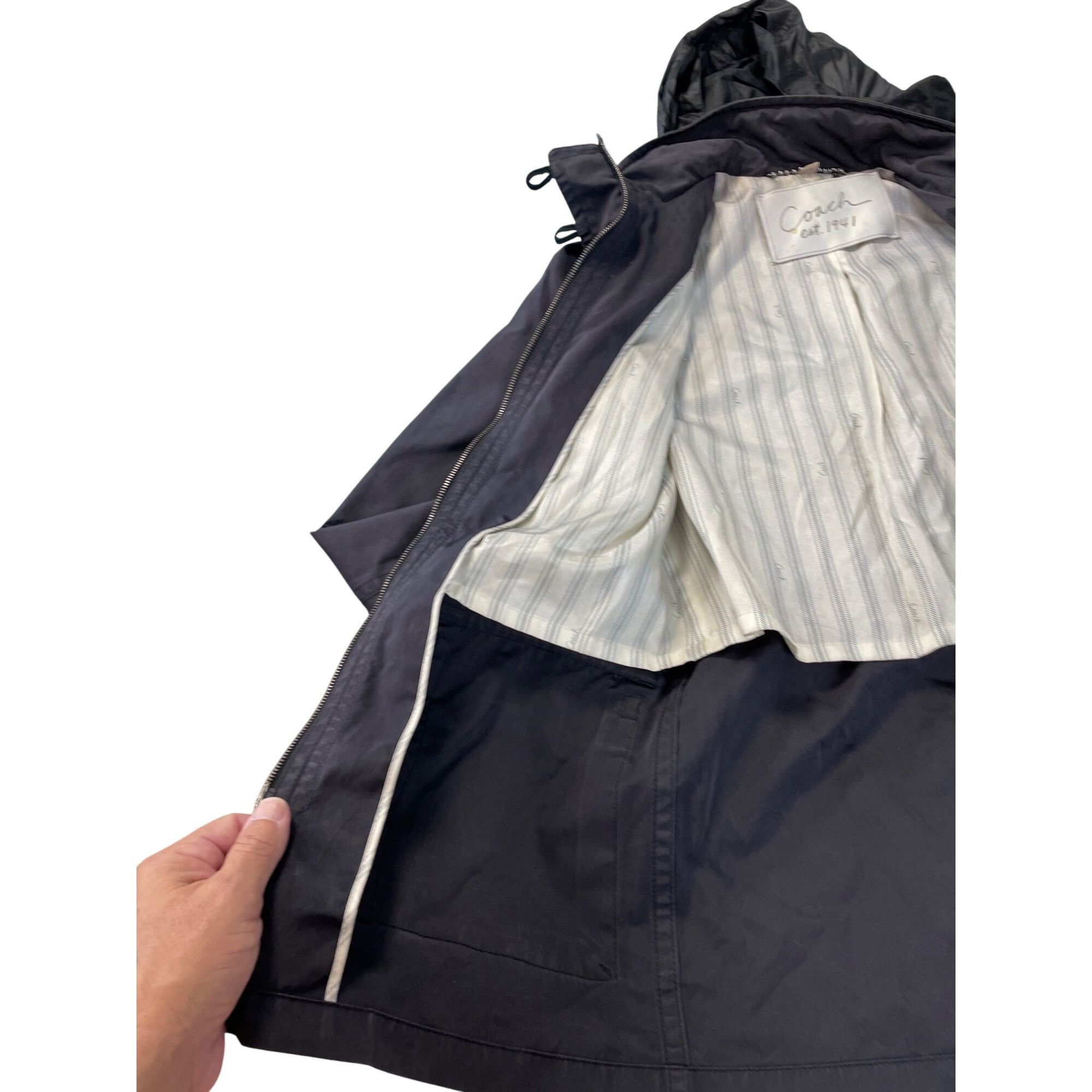Coach Coach Womans Black Hooded Rain Trench Jacket Coat size XS SK Size XS / US 0-2 / IT 36-38 - 9 Thumbnail