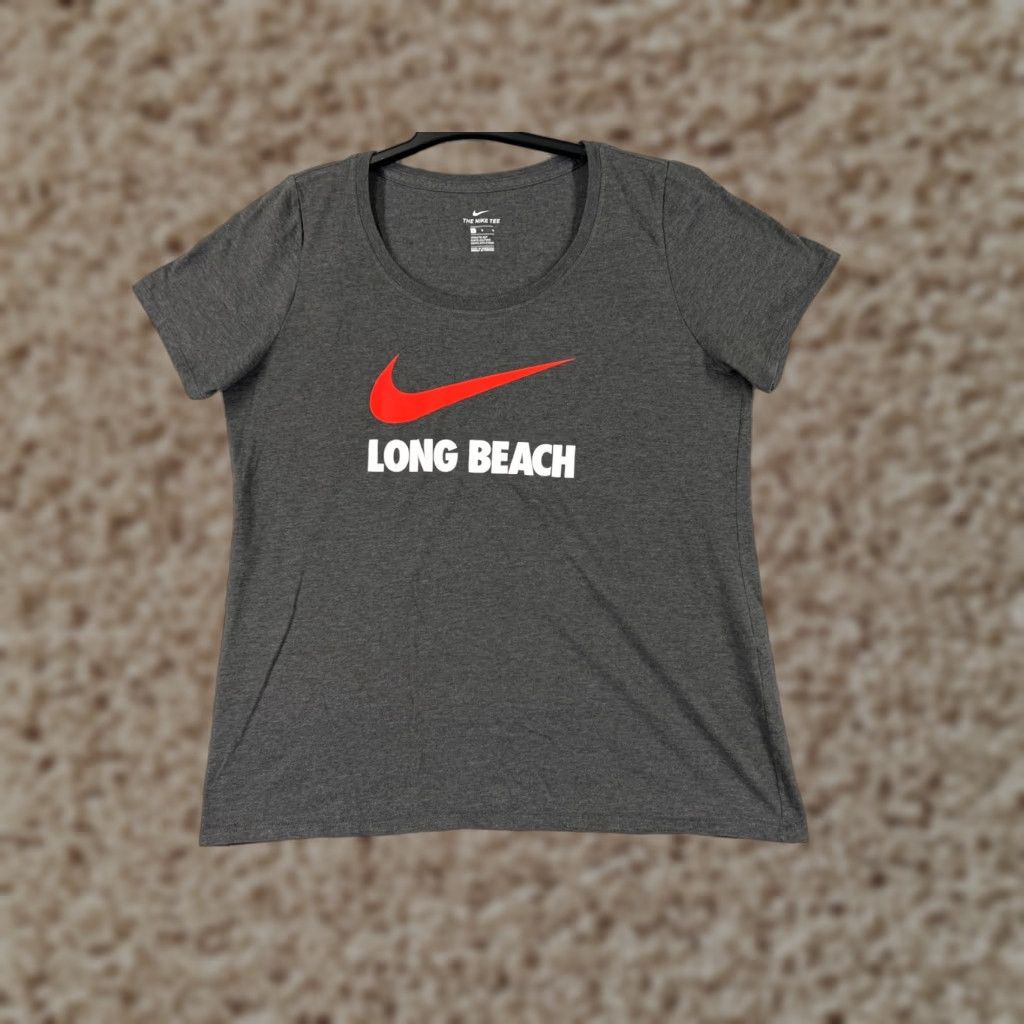 Nike Nike Shirt Womens Large Gray Round Neck Short Sleeve Logo Dri-Fit California Beach Style Mens Girls Size L / US 10 / IT 46 - 1 Thumbnail