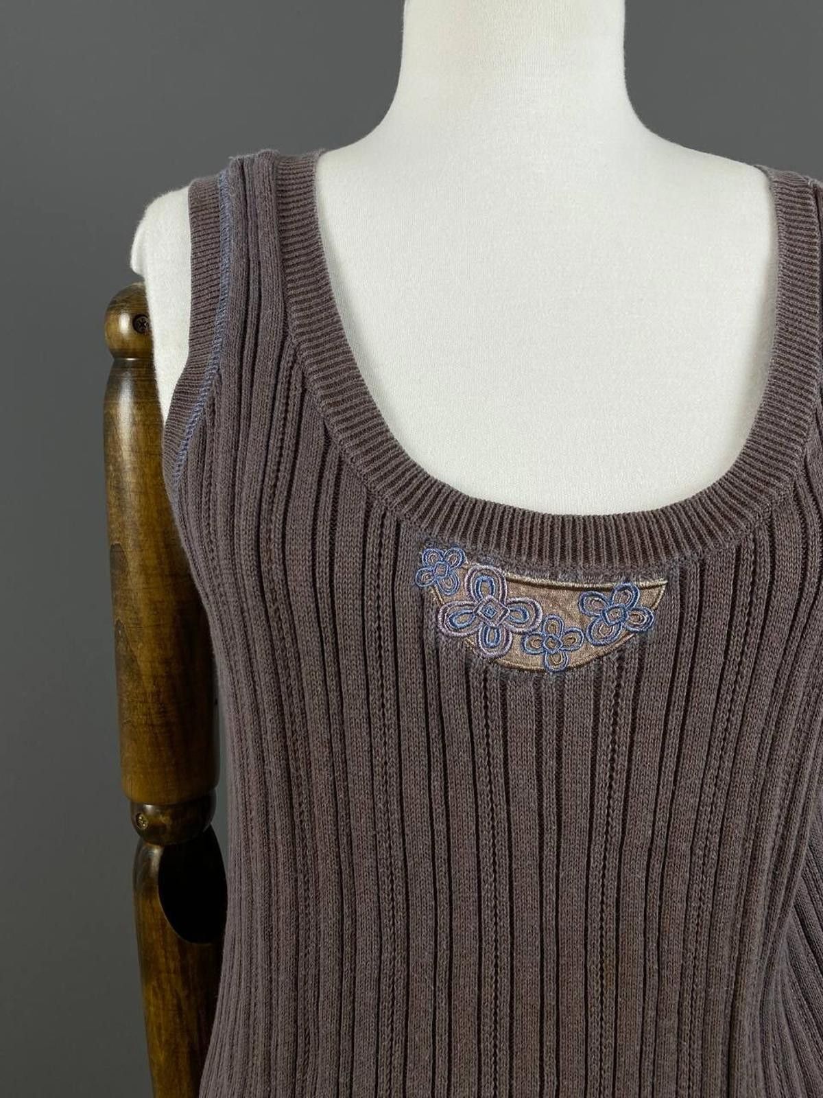 Designer Gudrun Sjoden Brown Sleeveless Tunic Blouson Dress Size XL Size XL / US 12-14 / IT 48-50 - 5 Thumbnail