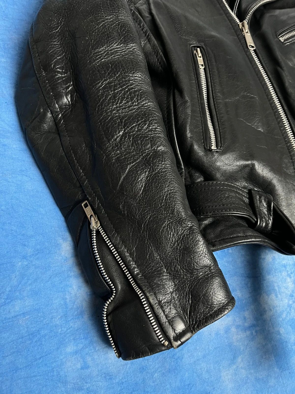 Vintage Vintage 90s Avant Garde Real Leather Ramones Jacket Size US S / EU 44-46 / 1 - 3 Thumbnail