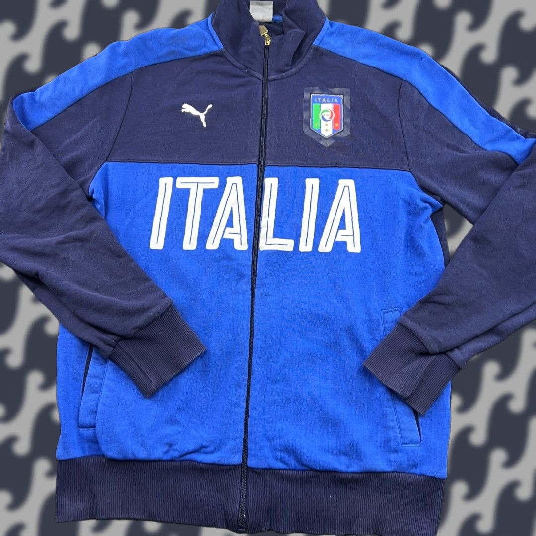Puma PUMA Track Jacket Football Long Sleeve Mid-Length Zip Full Zip Blue M Men Size US M / EU 48-50 / 2 - 1 Thumbnail