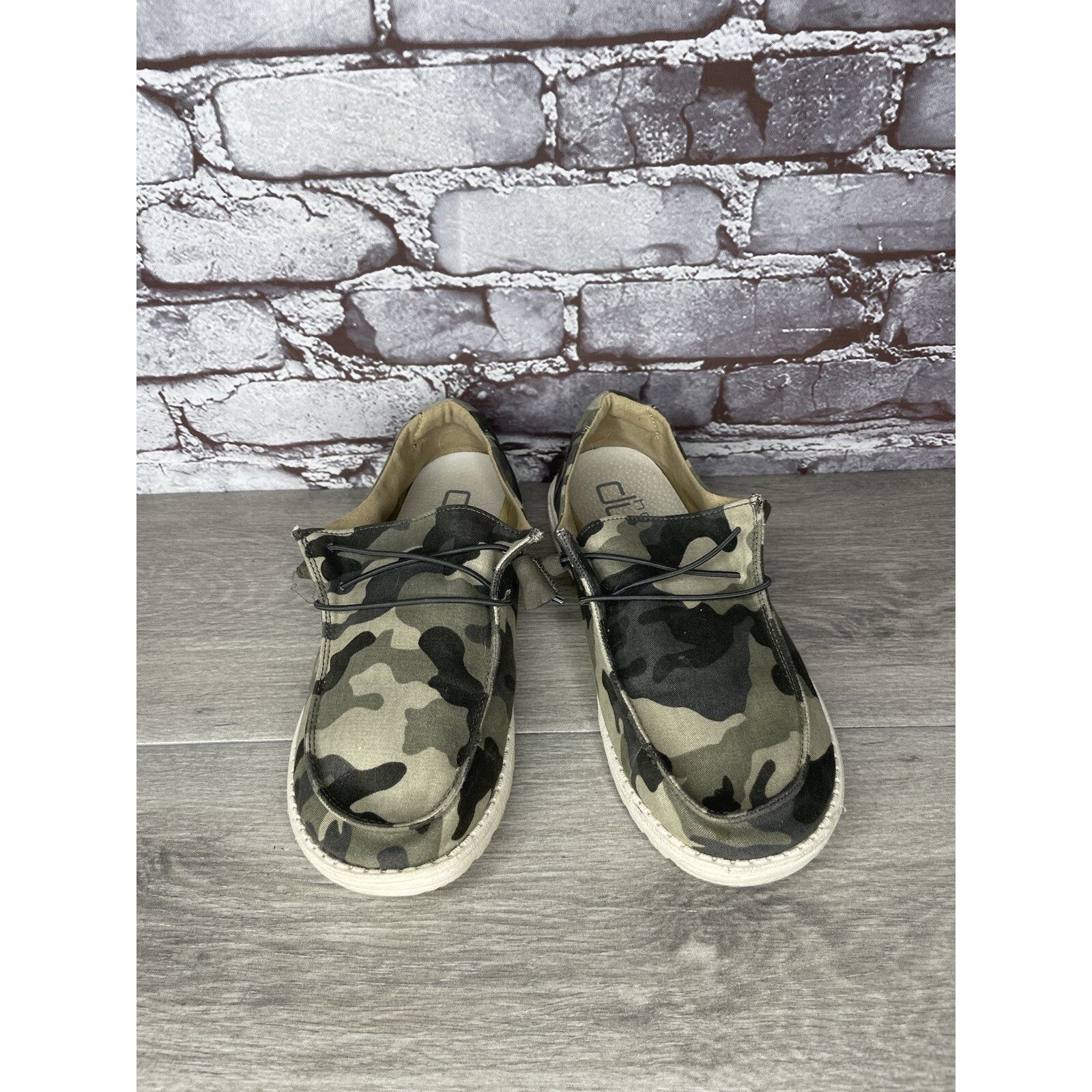 Other Hey Dude Wendy Camo Green Brown Canvas Sneakers Shoes Women' Size US 9 / IT 39 - 14 Thumbnail